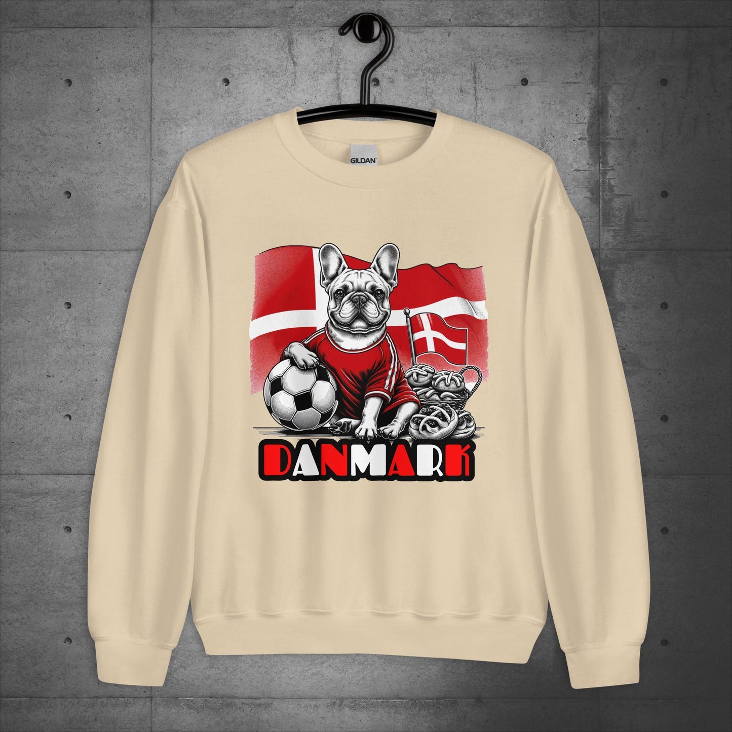 Frenchie Danmark Football Fan - Unisex Sweater / Sweatshirt - Frenchie Emporium
