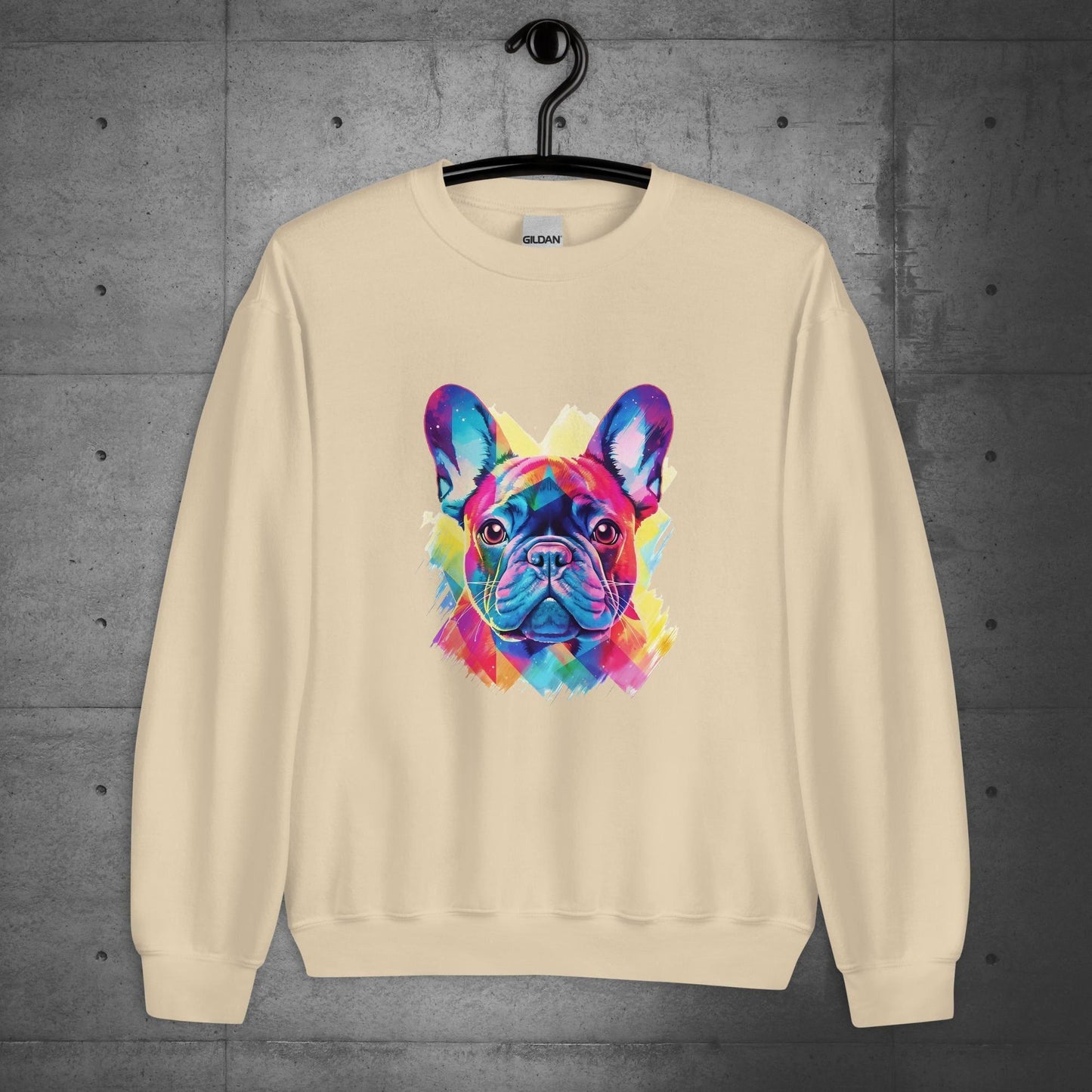 Vibrant Frenchie Abstract - Unisex Sweater/Sweatshirt - Frenchie Emporium