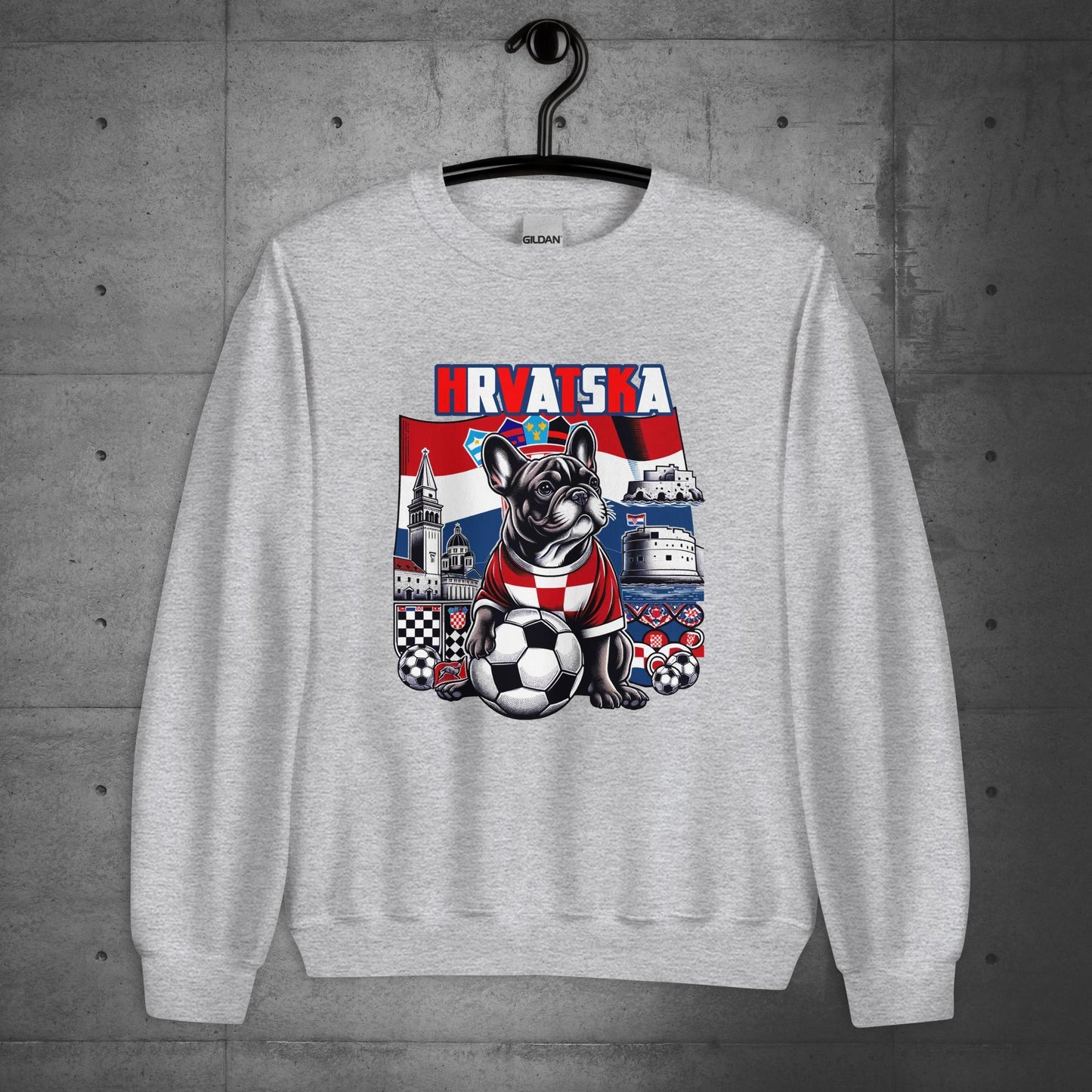 Frenchie Croatia -Hrvatska Football Fan Unisex Sweater - Frenchie Emporium