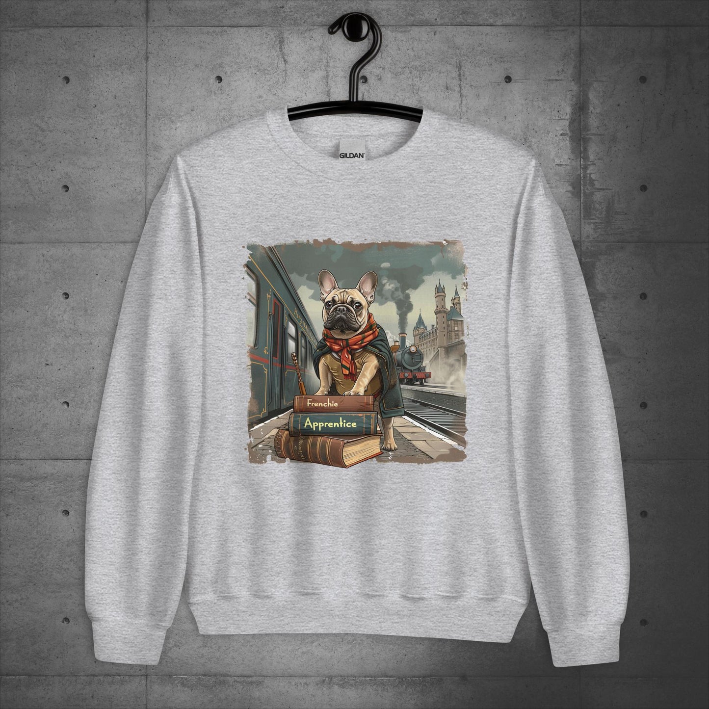 Unisex French Bulldog "Train to Wizardry" Sweater/Sweatshirt - Frenchie Emporium