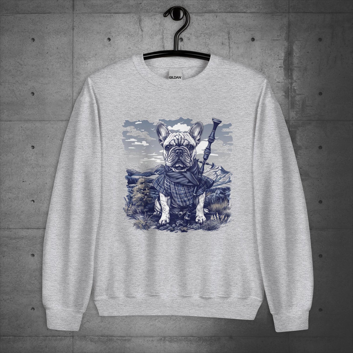 Highland Tartan Frenchie - Unisex Sweatshirt/Sweater - Frenchie Emporium
