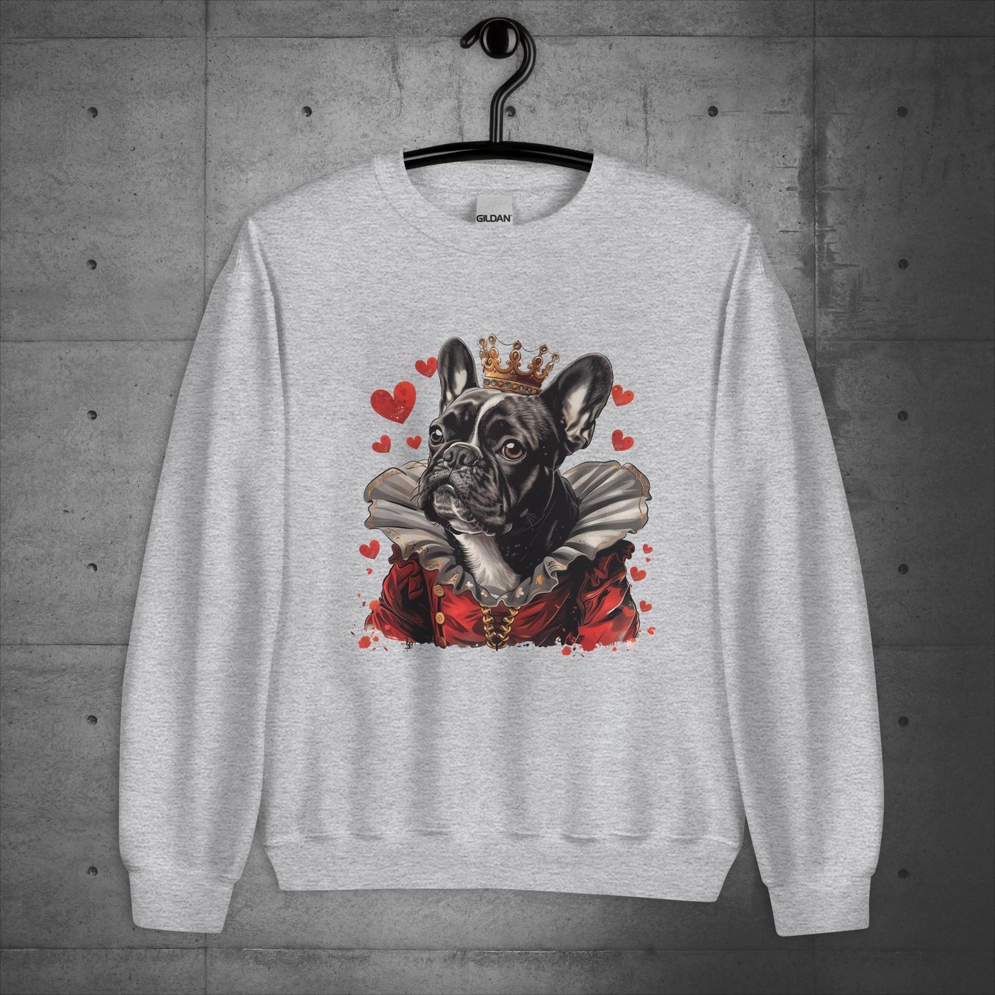 Queen of Hearts Frenchie - Unisex Sweatshirt - Frenchie Emporium