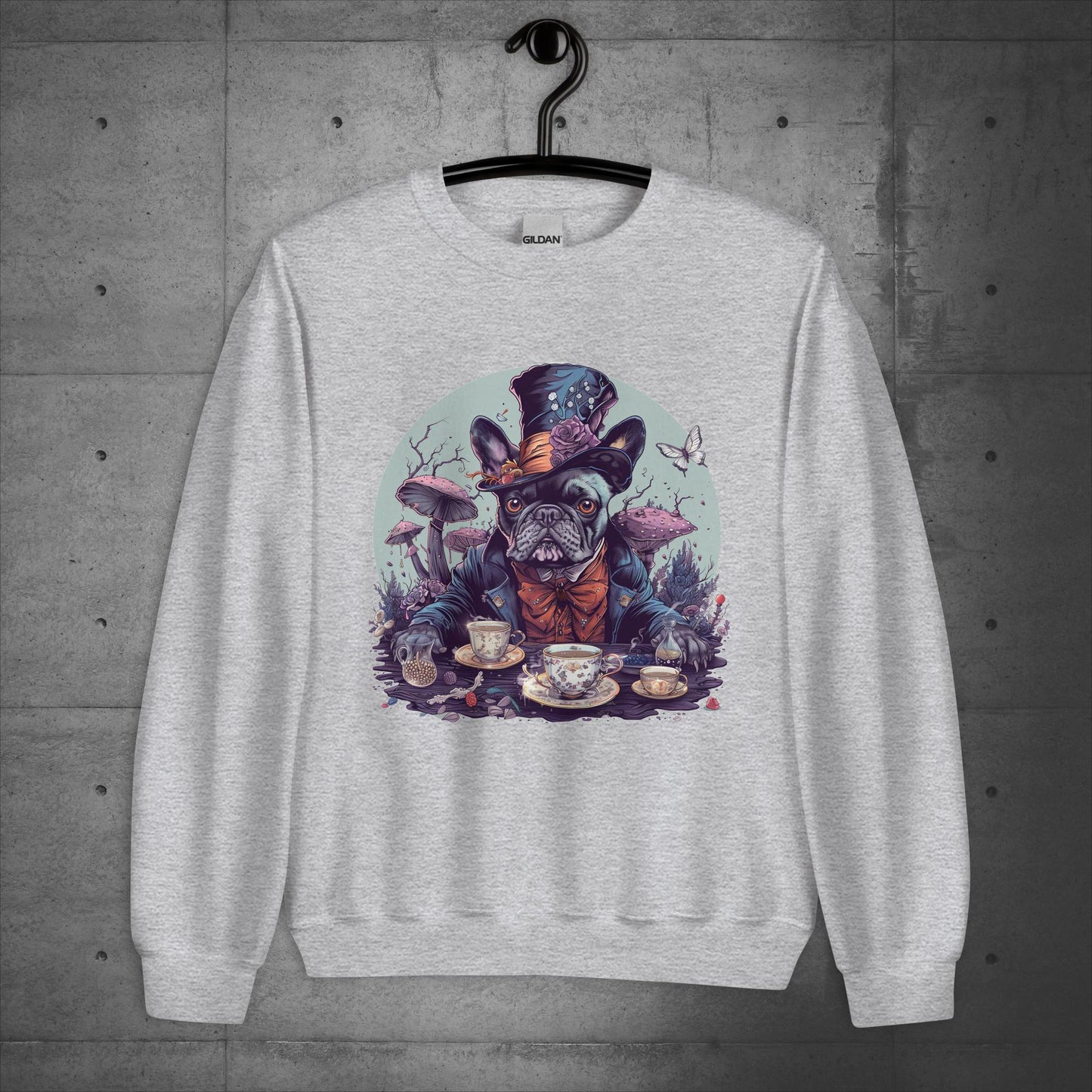 Mad Hatter Frenchie - Unisex Sweater/Sweatshirt - Frenchie Emporium