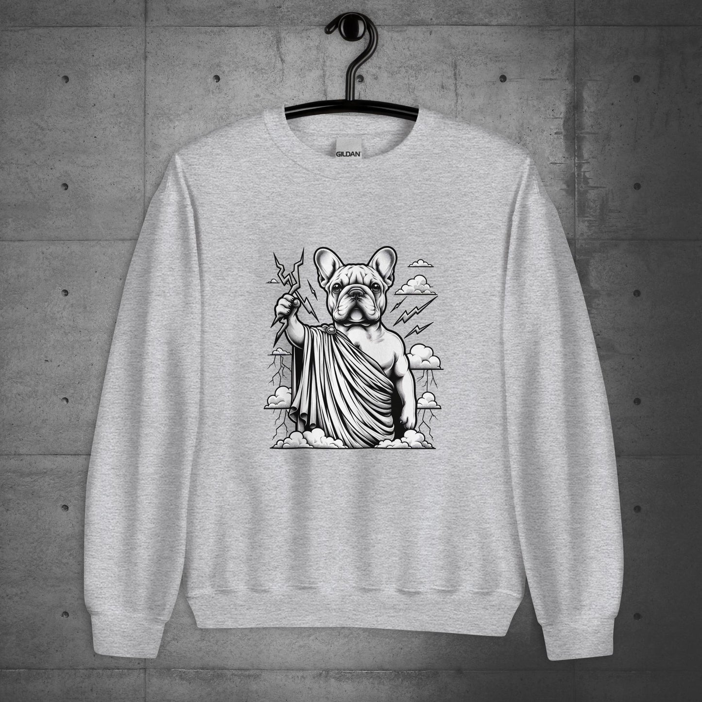 "Thunderous Zeus" Frenchie - Unisex Sweatshirt/Sweater - Frenchie Emporium