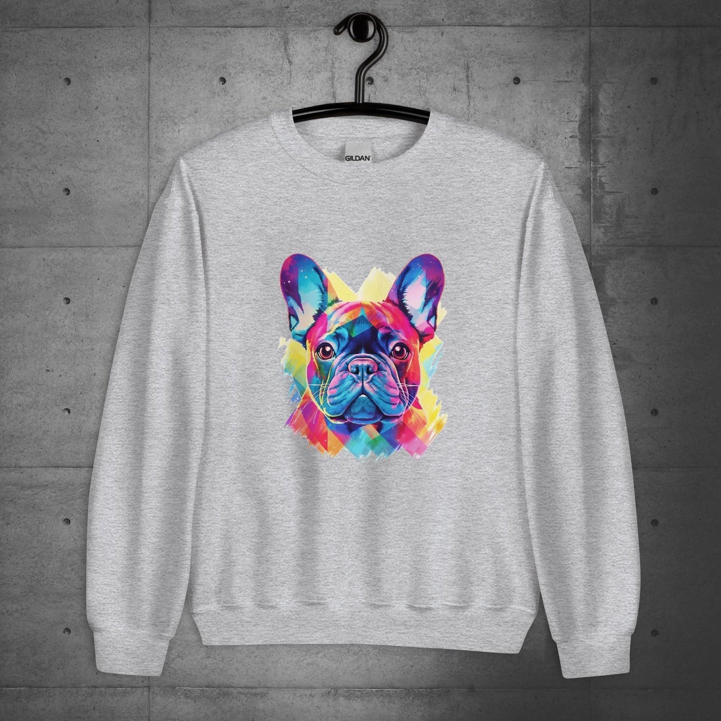 Vibrant Frenchie Abstract - Unisex Sweater/Sweatshirt - Frenchie Emporium
