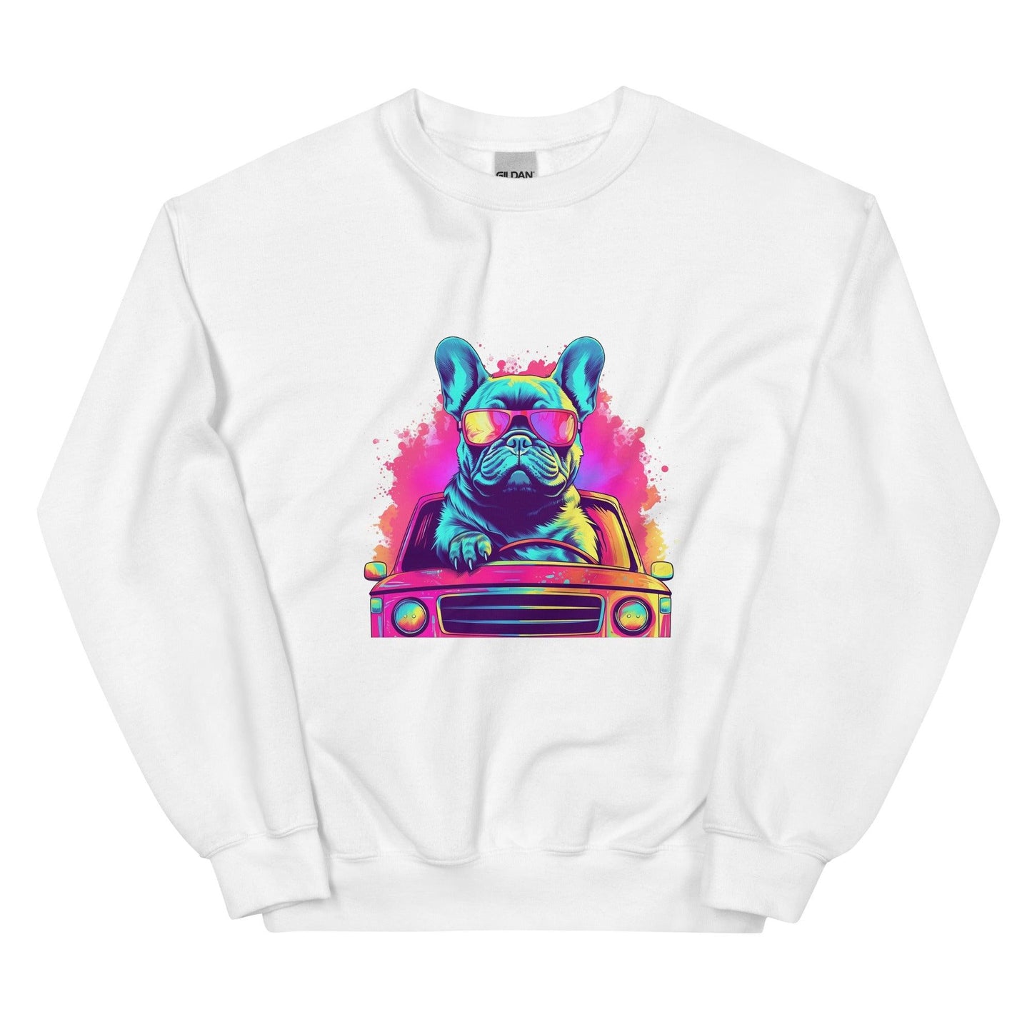 Cruisin' Canines: French Bulldog on Wheels Unisex Sweater - Frenchie Emporium