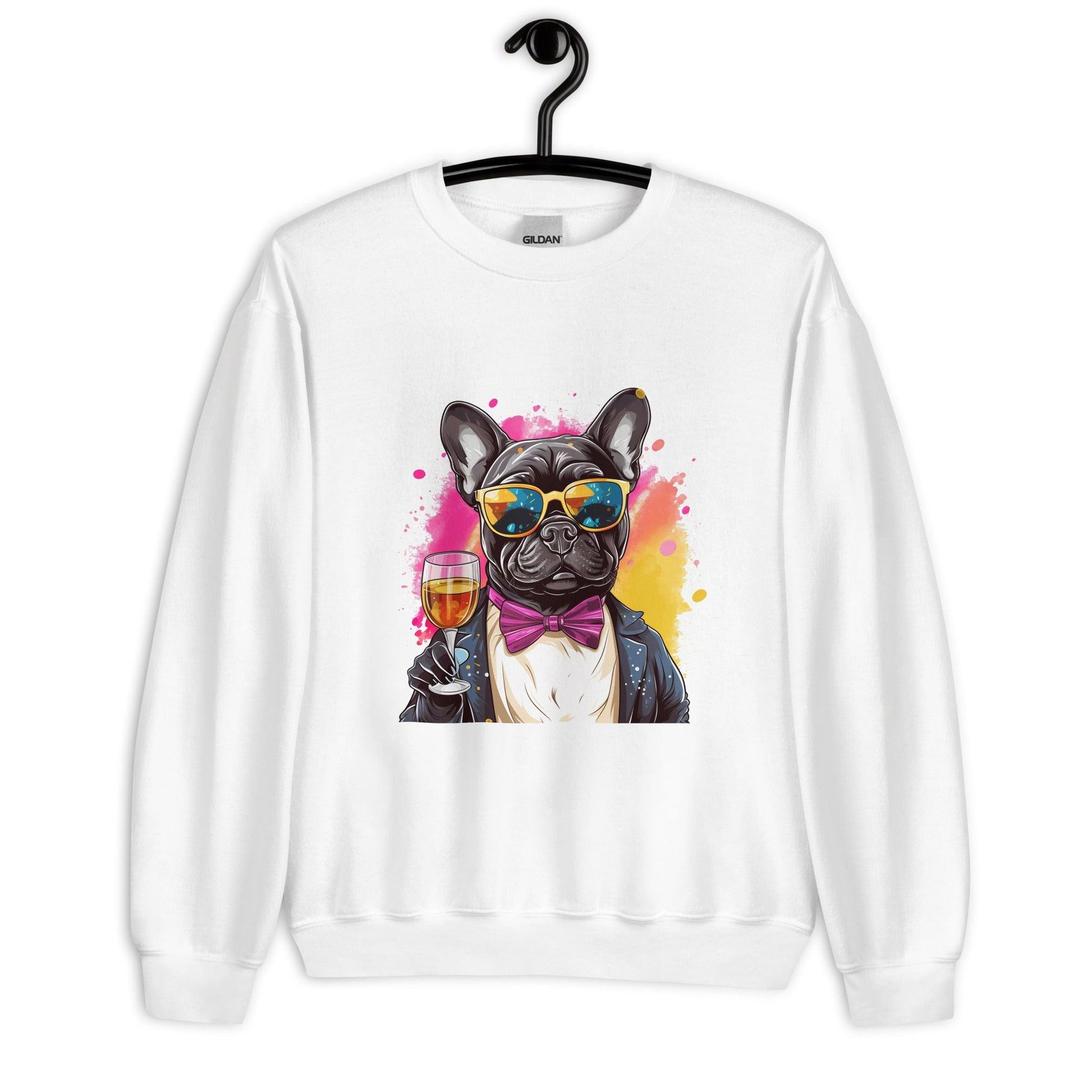 "Champagne Chic Frenchie" - Unisex Sweatshirt - Frenchie Emporium