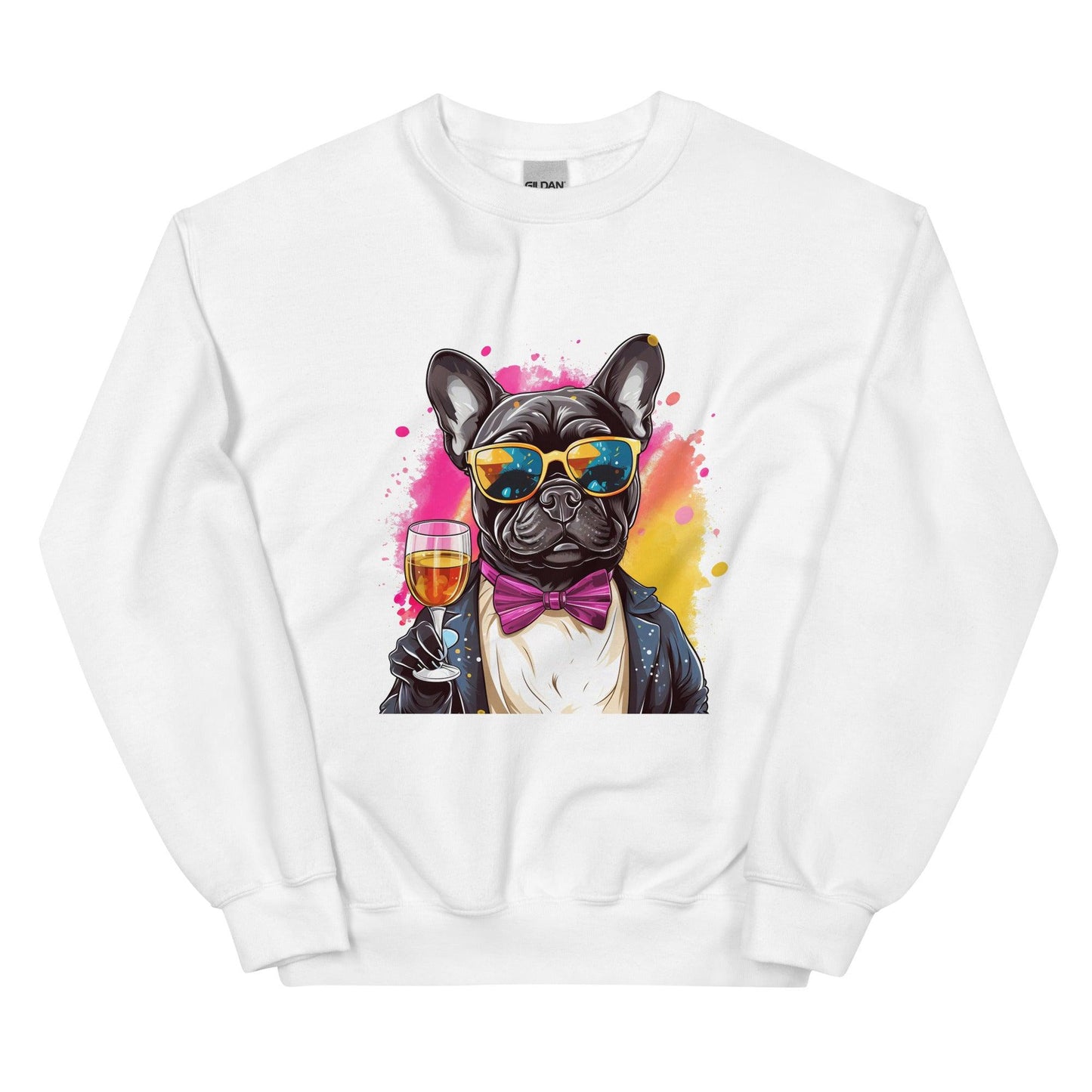 "Champagne Chic Frenchie" - Unisex Sweatshirt - Frenchie Emporium