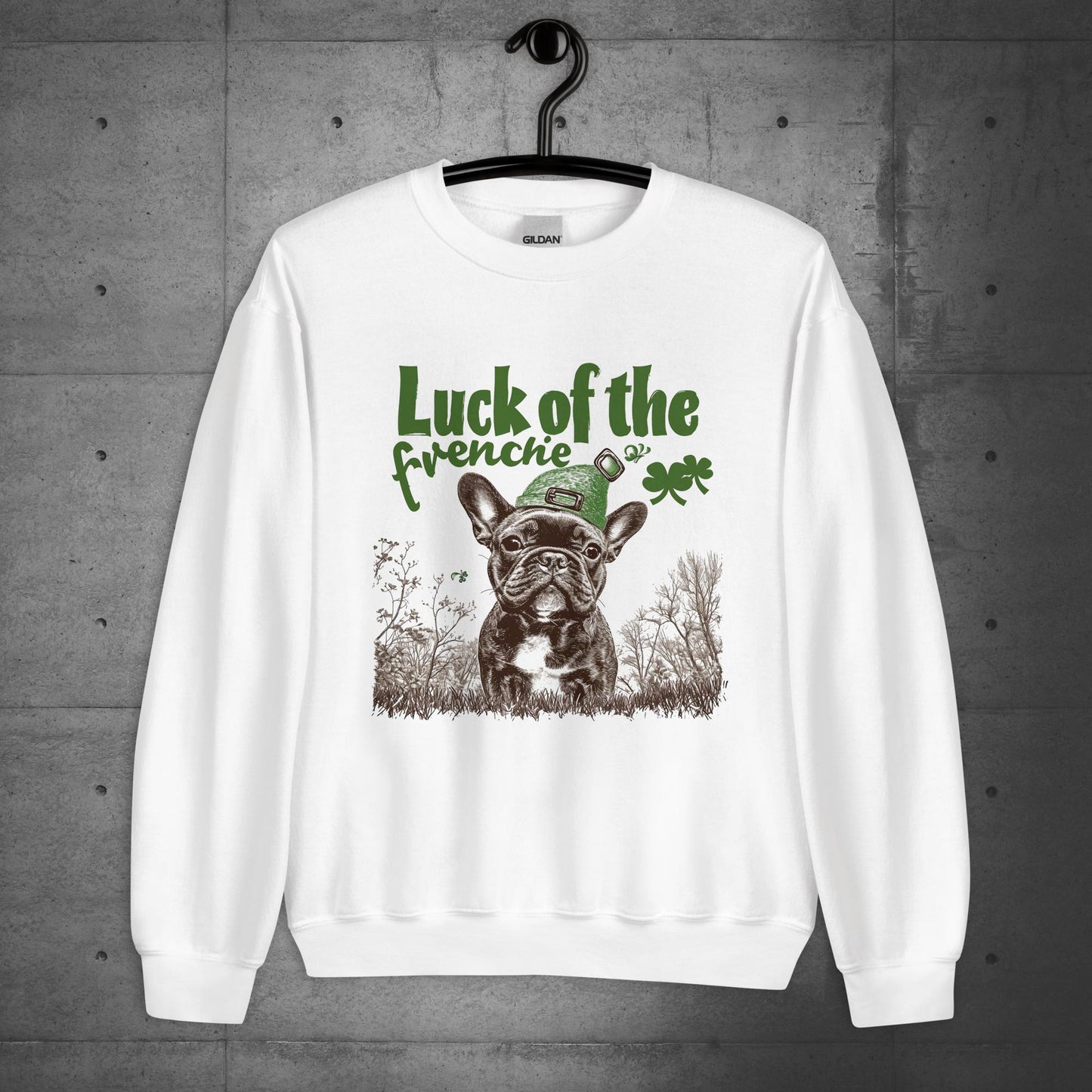 Luck of the Paw-rish Frenchie Unisex Sweatshirt