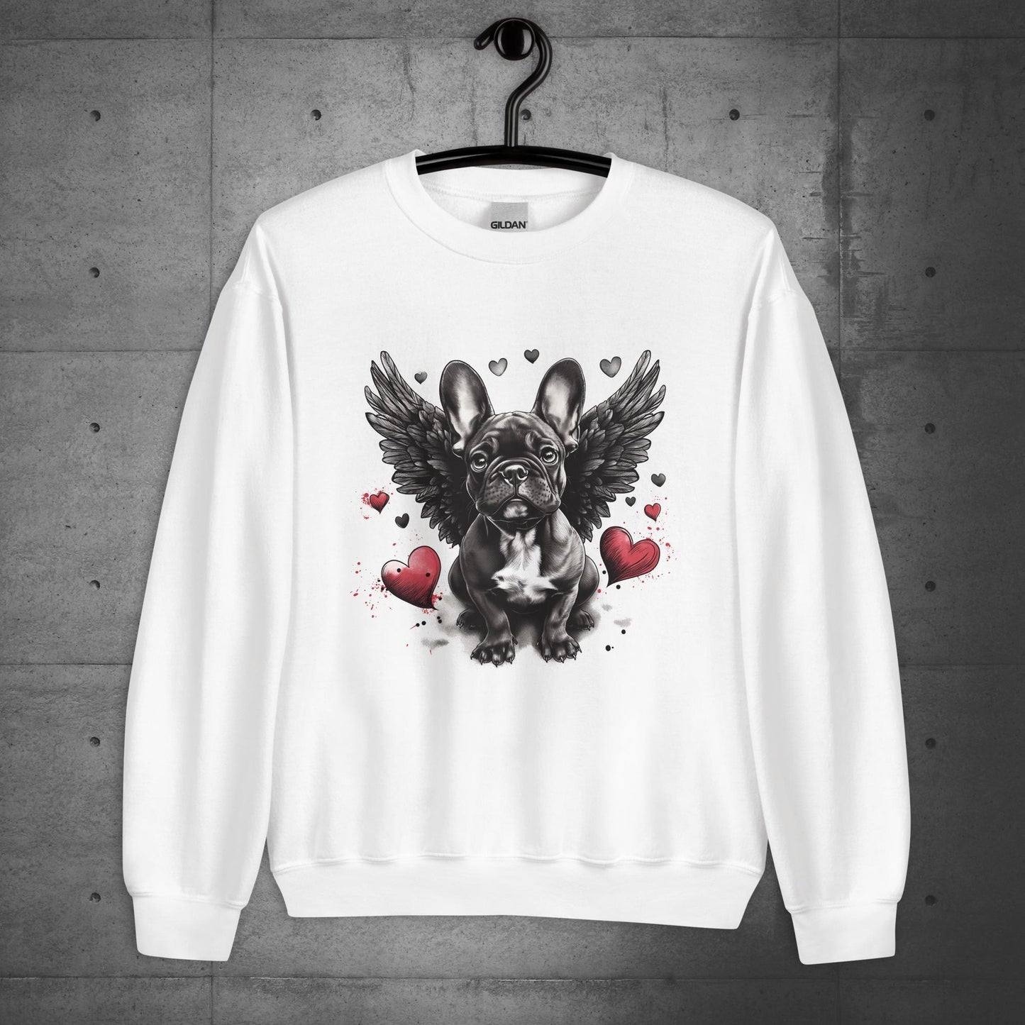 Angel Hearts Frenchie - Unisex Sweatshirt - Frenchie Emporium