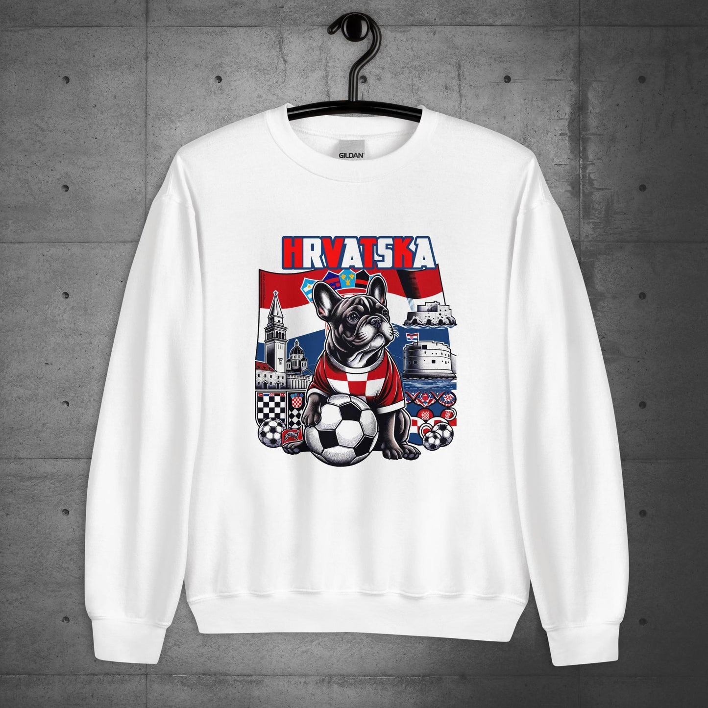 Frenchie Croatia -Hrvatska Football Fan Unisex Sweater - Frenchie Emporium