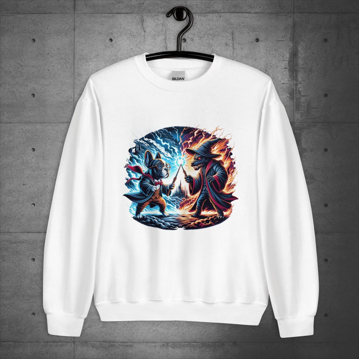Unisex French Bulldog "Wizarding Duel" Sweater/Sweatshirt - Frenchie Emporium