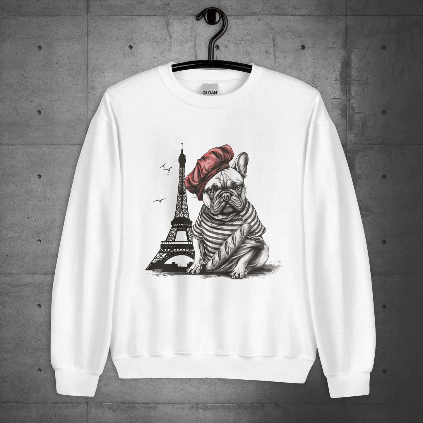 Unisex French Bulldog at the Eiffel Tower Sweater/Sweatshirt - Frenchie Emporium