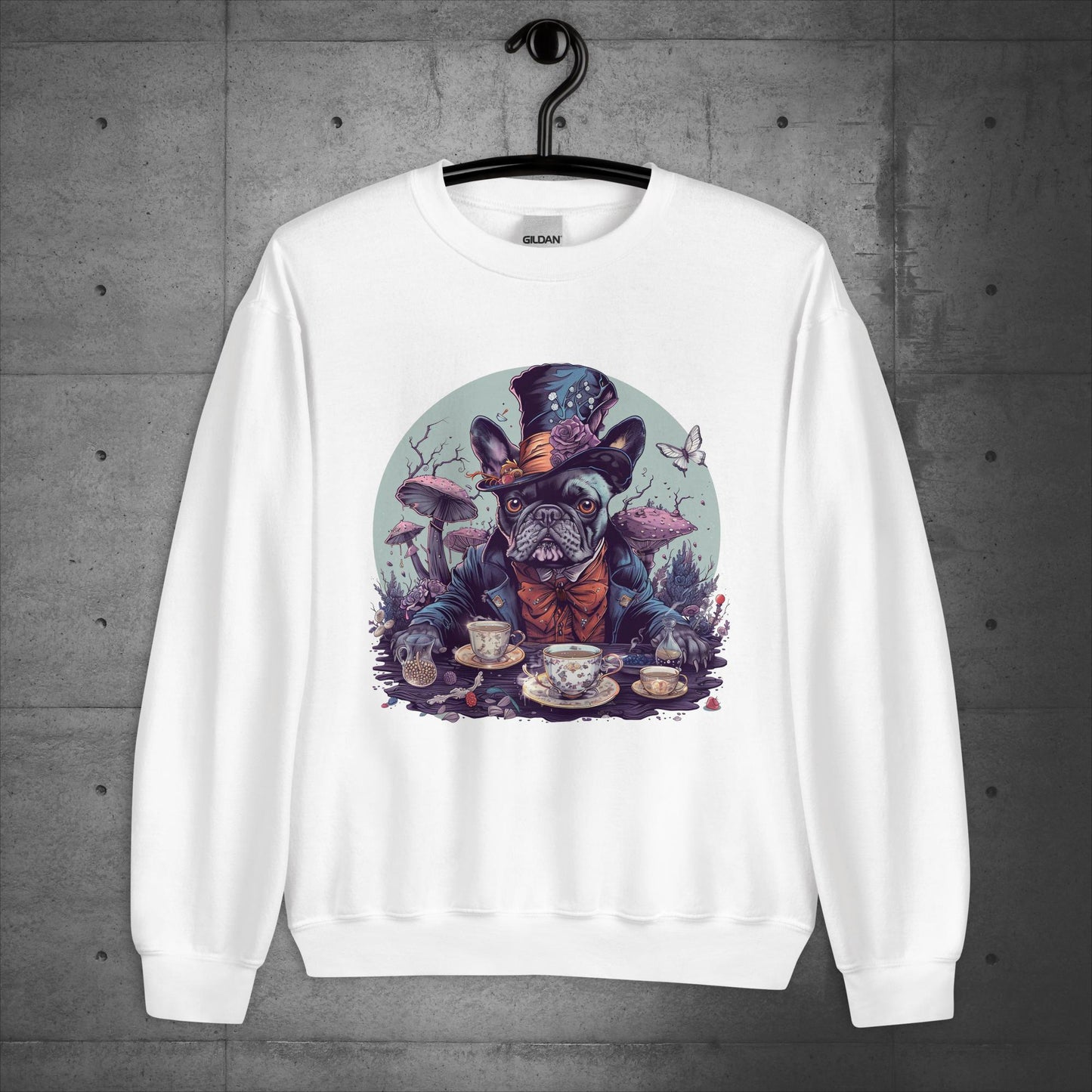Mad Hatter Frenchie - Unisex Sweater/Sweatshirt - Frenchie Emporium