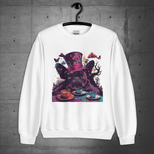 Alice in Wonderland Frenchie Tea Party- Unisex Sweatshirt/Sweater - Frenchie Emporium