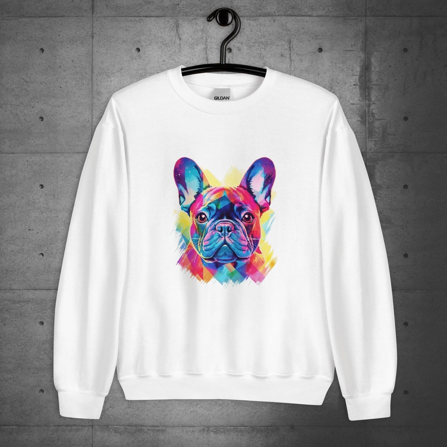 Vibrant Frenchie Abstract - Unisex Sweater/Sweatshirt - Frenchie Emporium
