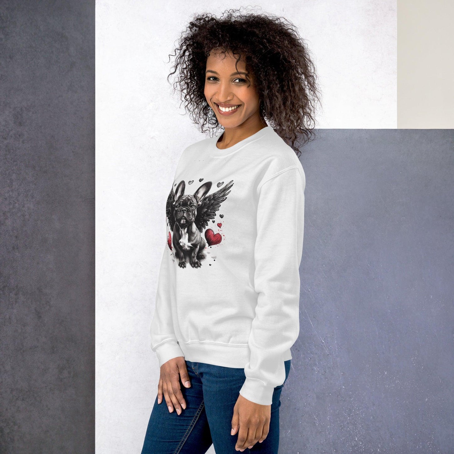 Angel Hearts Frenchie - Unisex Sweatshirt - Frenchie Emporium