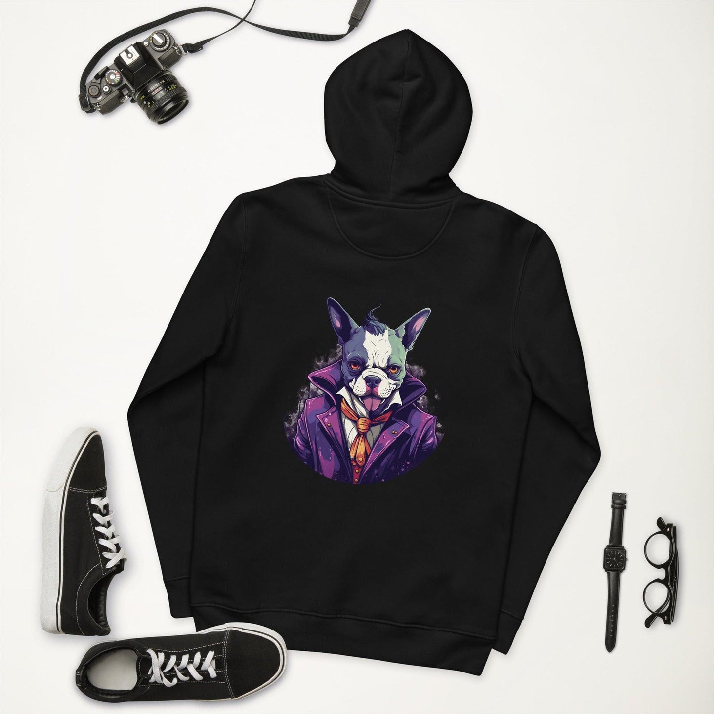 Frenchie Joker Villainous Unisex essential eco Hoodie - Frenchie Emporium