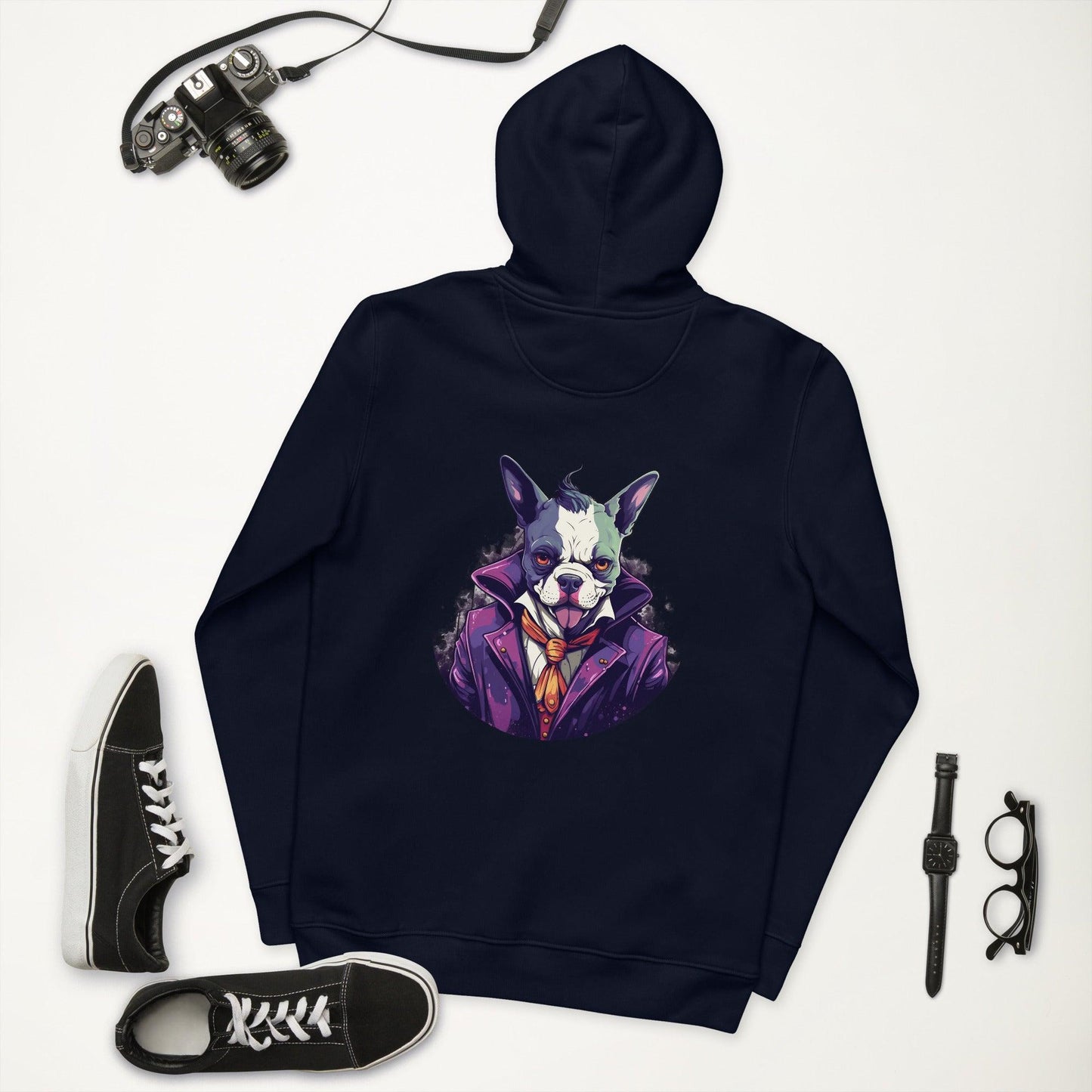Frenchie Joker Villainous Unisex essential eco Hoodie - Frenchie Emporium