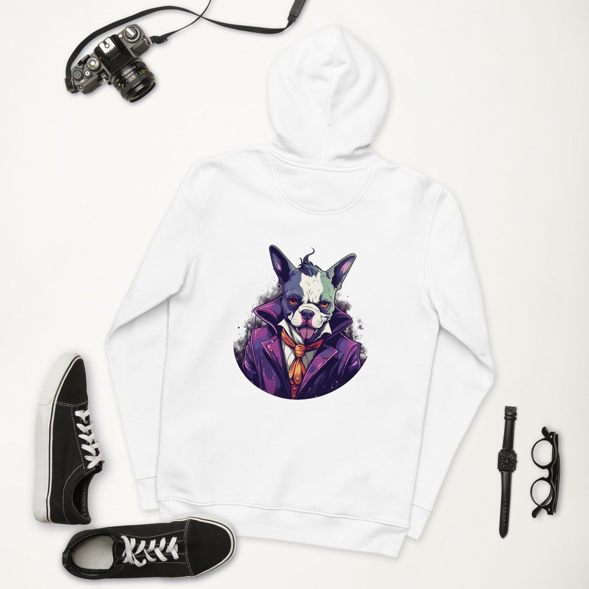 Frenchie Joker Villainous Unisex essential eco Hoodie - Frenchie Emporium