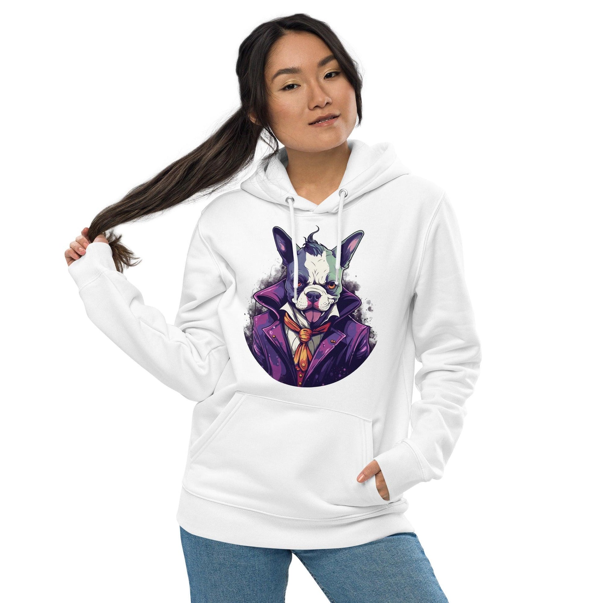 Frenchie Joker Villainous Unisex essential eco Hoodie - Frenchie Emporium