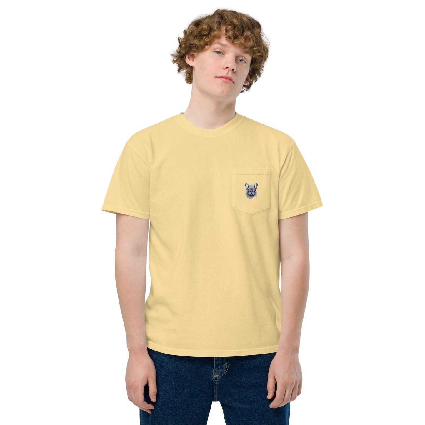 Hipster Frenchie- Unisex Pocket T-Shirt - Frenchie Emporium