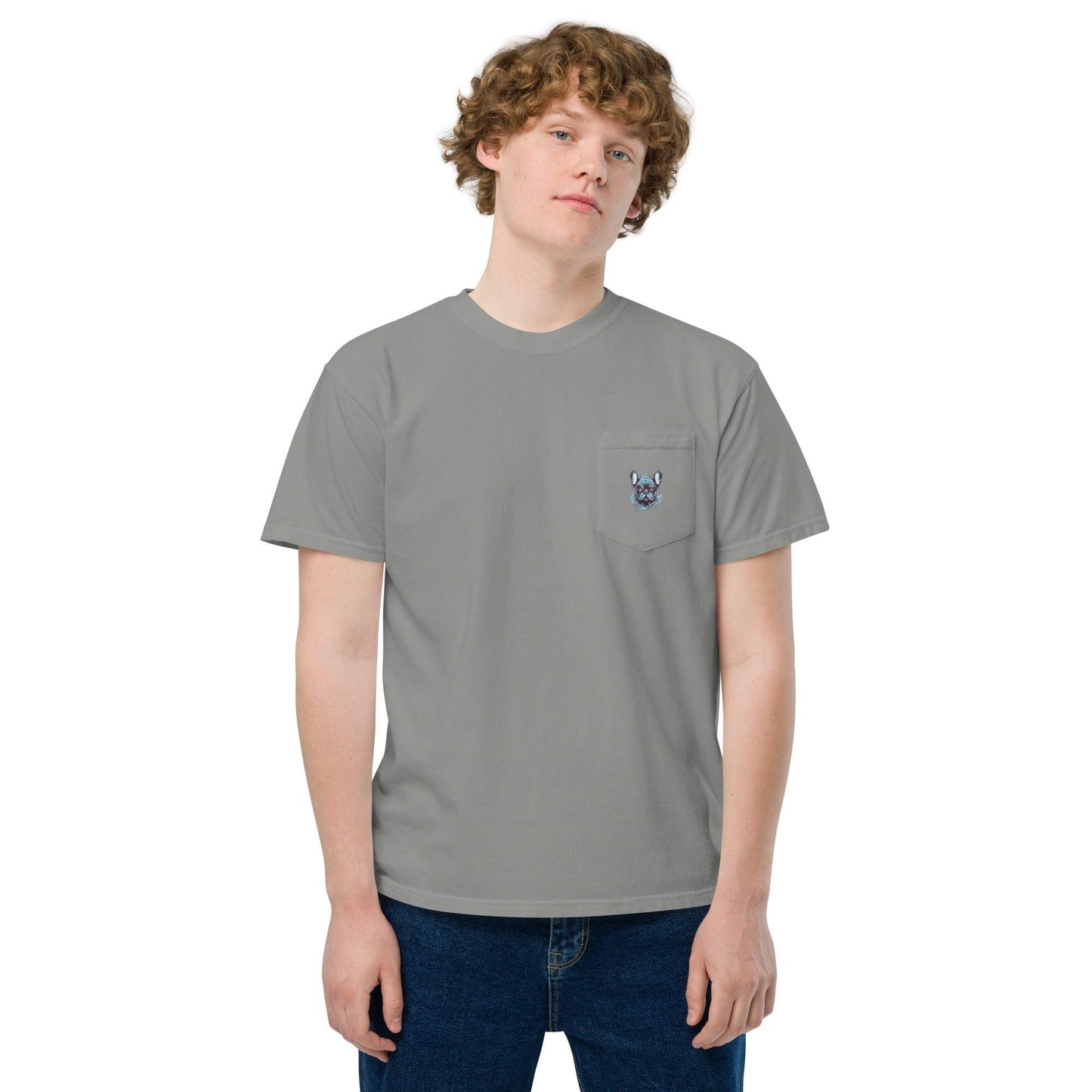 Hipster Frenchie- Unisex Pocket T-Shirt - Frenchie Emporium