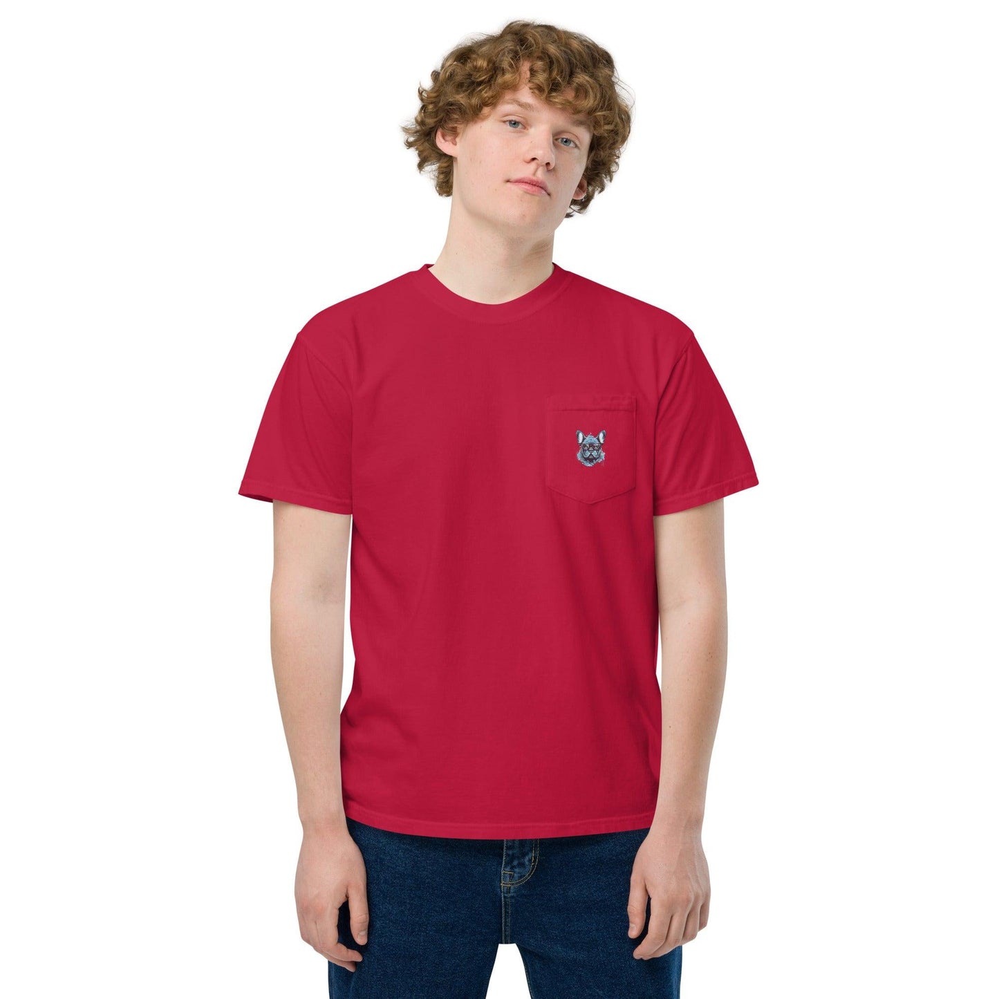 Hipster Frenchie- Unisex Pocket T-Shirt - Frenchie Emporium