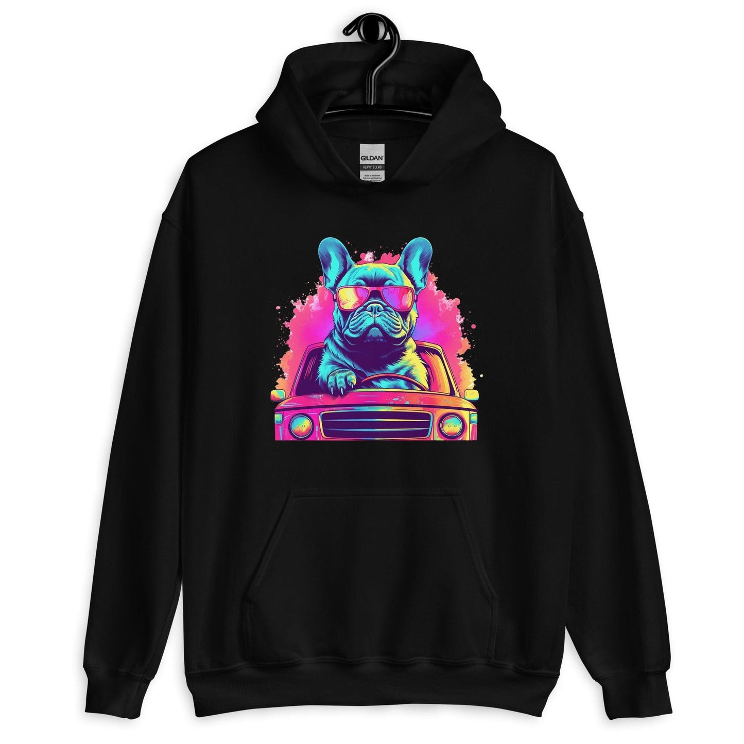 "Cruisin' Canines: French Bulldog on Wheels" - Unisex Hoodie - Frenchie Emporium