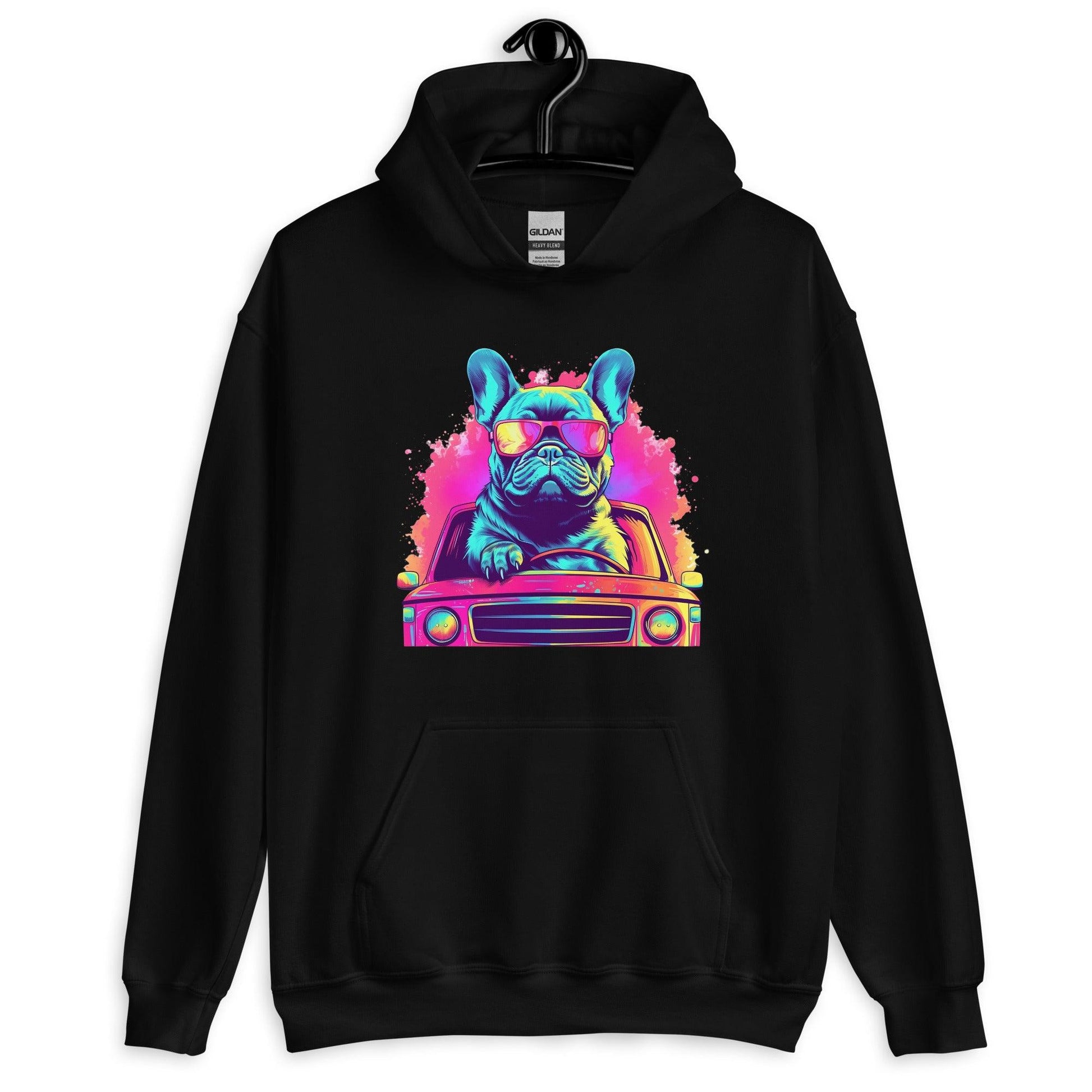 "Cruisin' Canines: French Bulldog on Wheels" - Unisex Hoodie - Frenchie Emporium