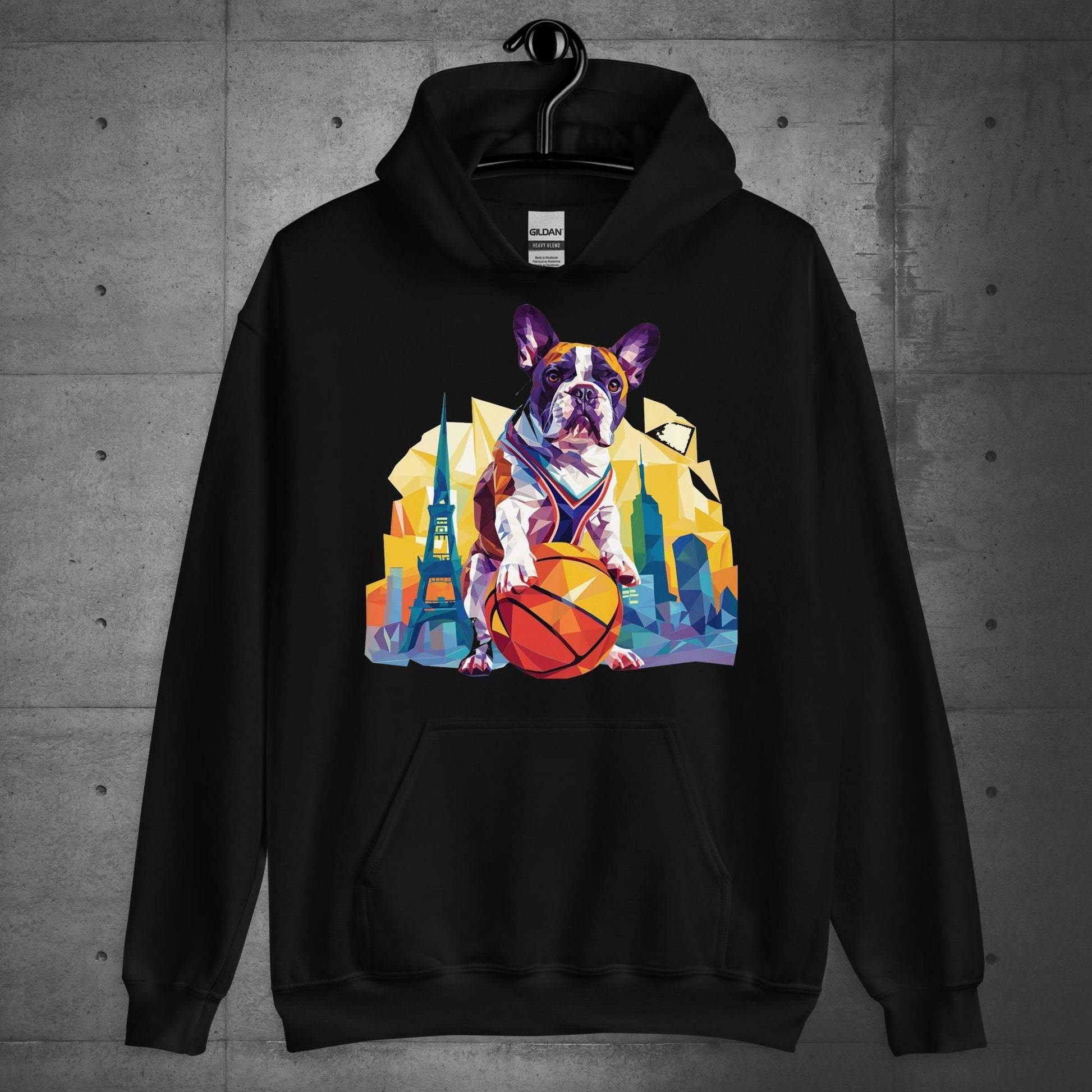 Frenchie Hoops Hound in the City Unisex Hoodie - Frenchie Emporium