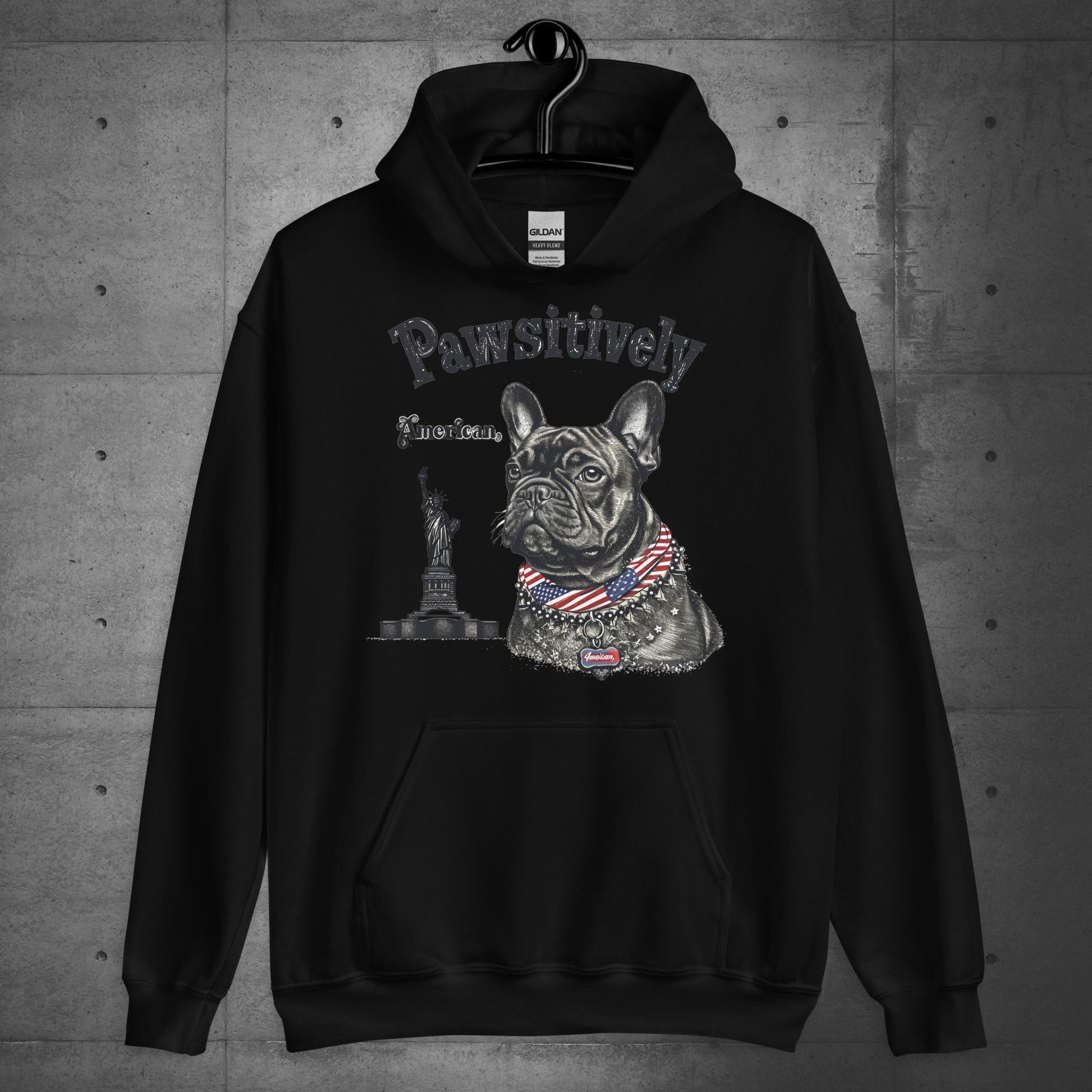 Unisex "Pawsitively American" French Bulldog Hoodie - Frenchie Emporium