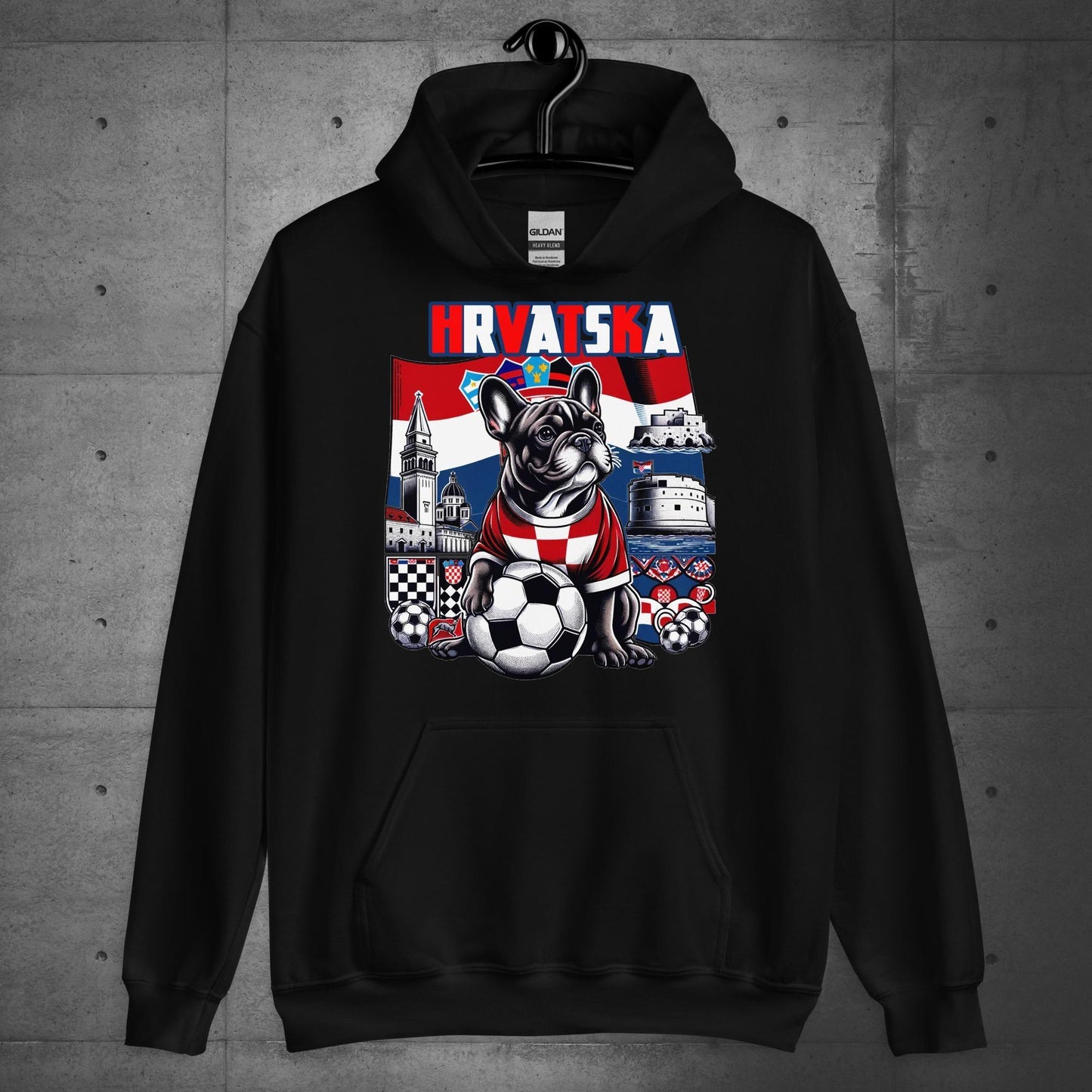 Frenchie Croatia Football Unisex 'Hrvatska" Hoodie - Frenchie Emporium
