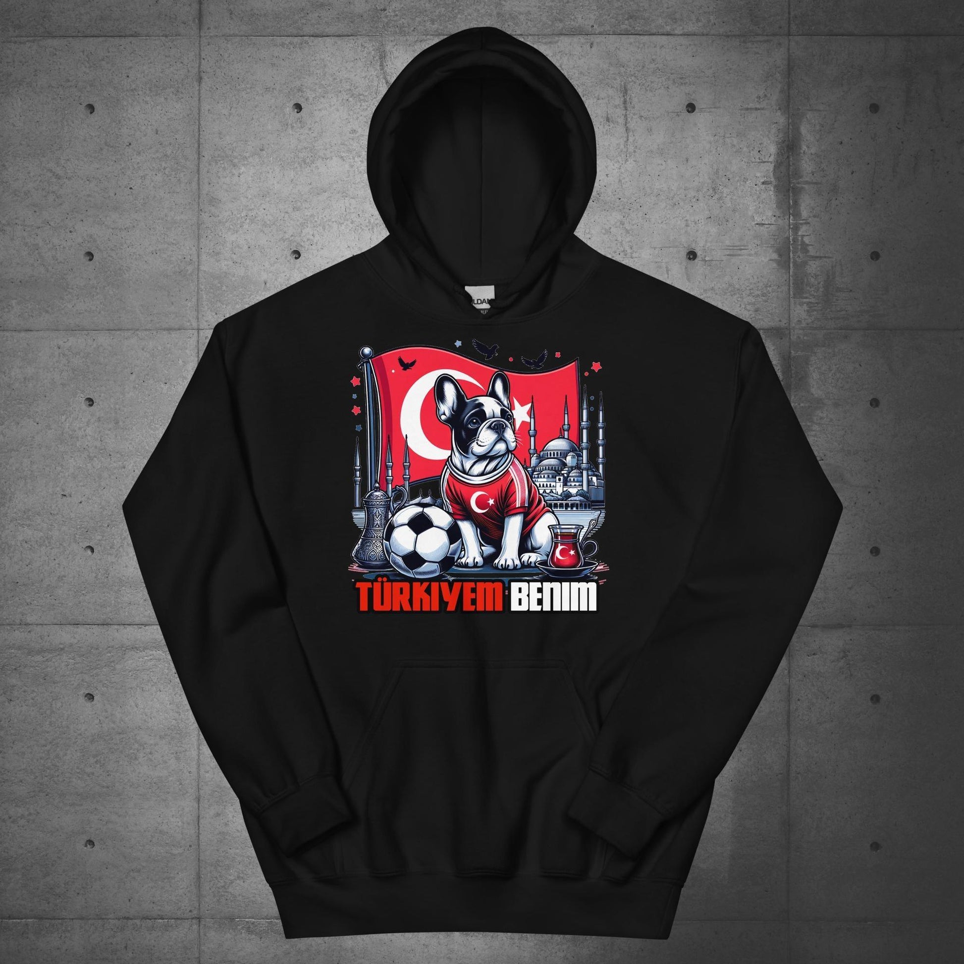 Frenchie Turkey Football Unisex Hoodie - Frenchie Emporium