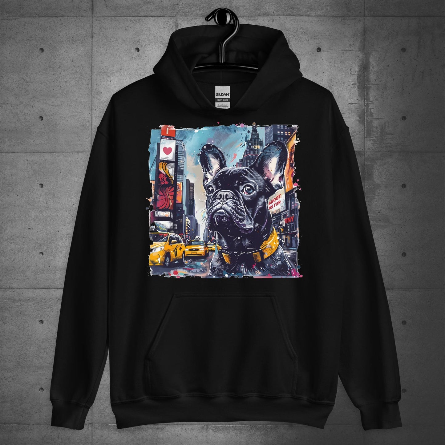 Lively Times Square Frenchie - Unisex Hoodie - Frenchie Emporium