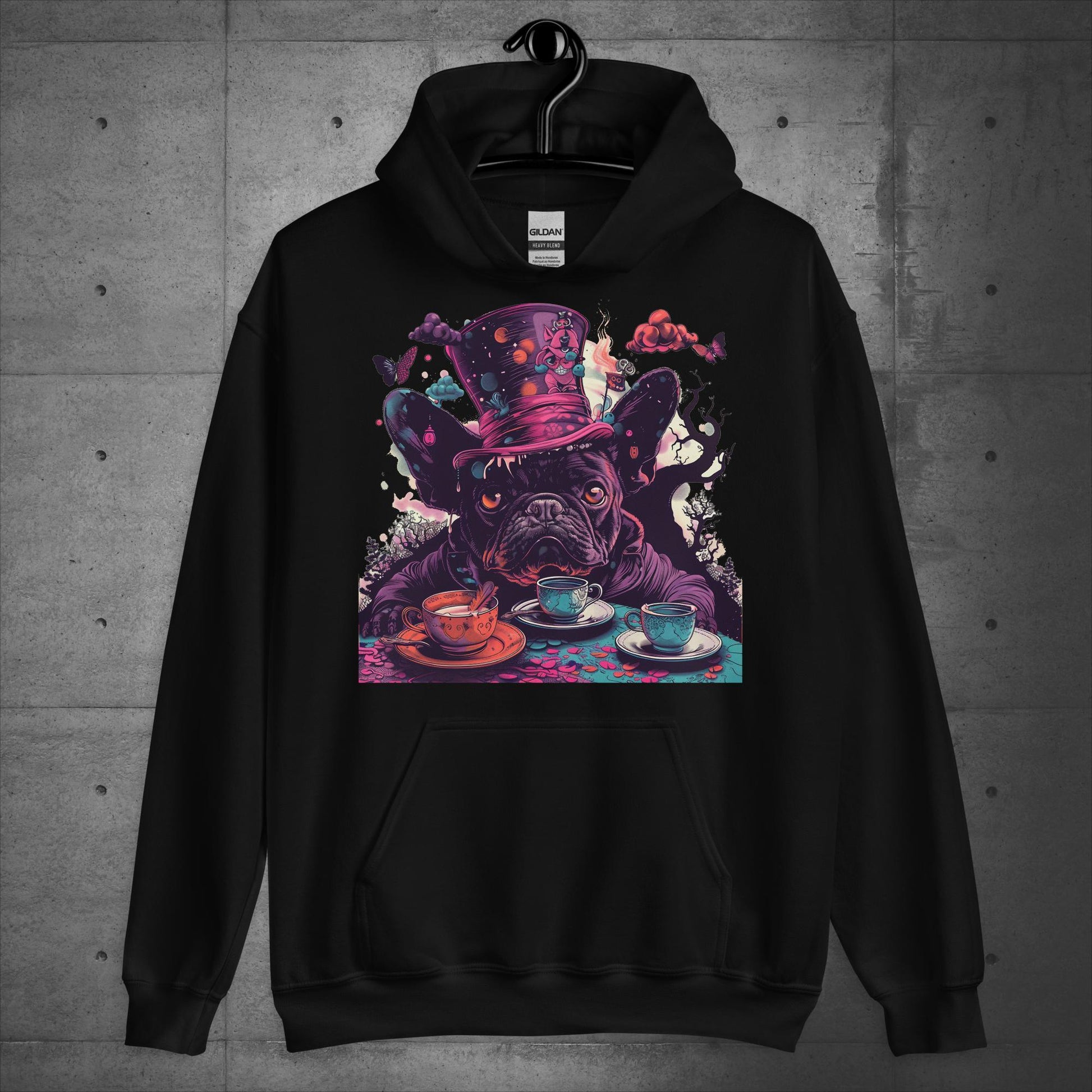Alice in Wonderland Frenchie Tea Party - Unisex Hoodie - Frenchie Emporium