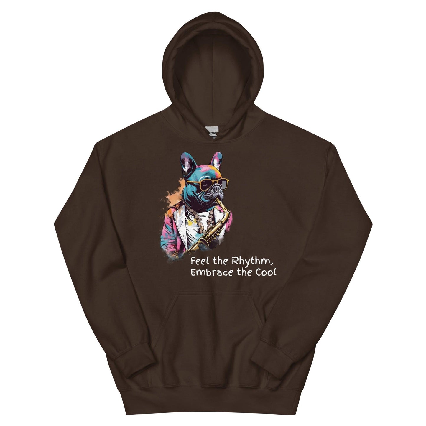 Jazzy Frenchie Saxophonist Unisex Hoodie - Frenchie Emporium