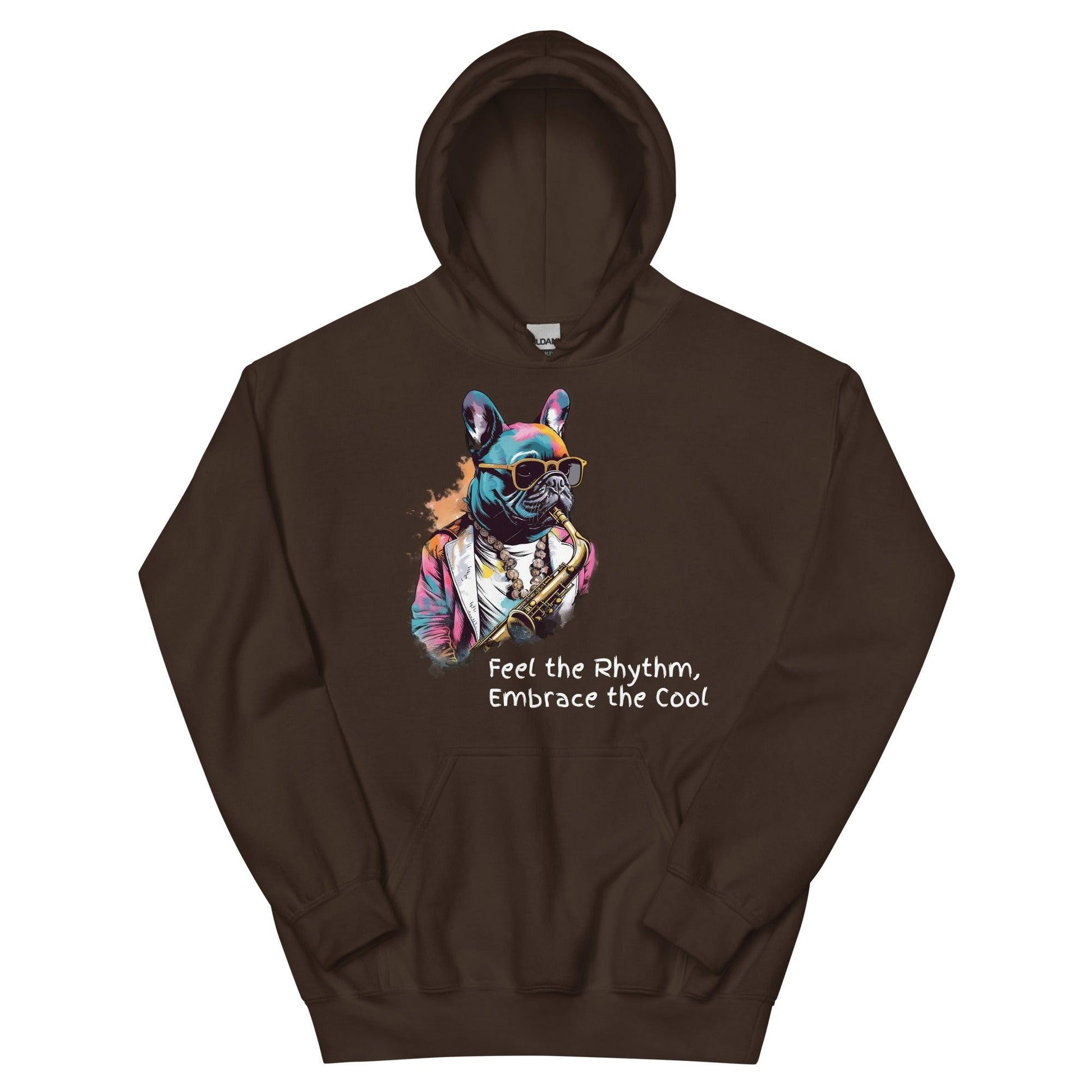 Jazzy Frenchie Saxophonist Unisex Hoodie - Frenchie Emporium