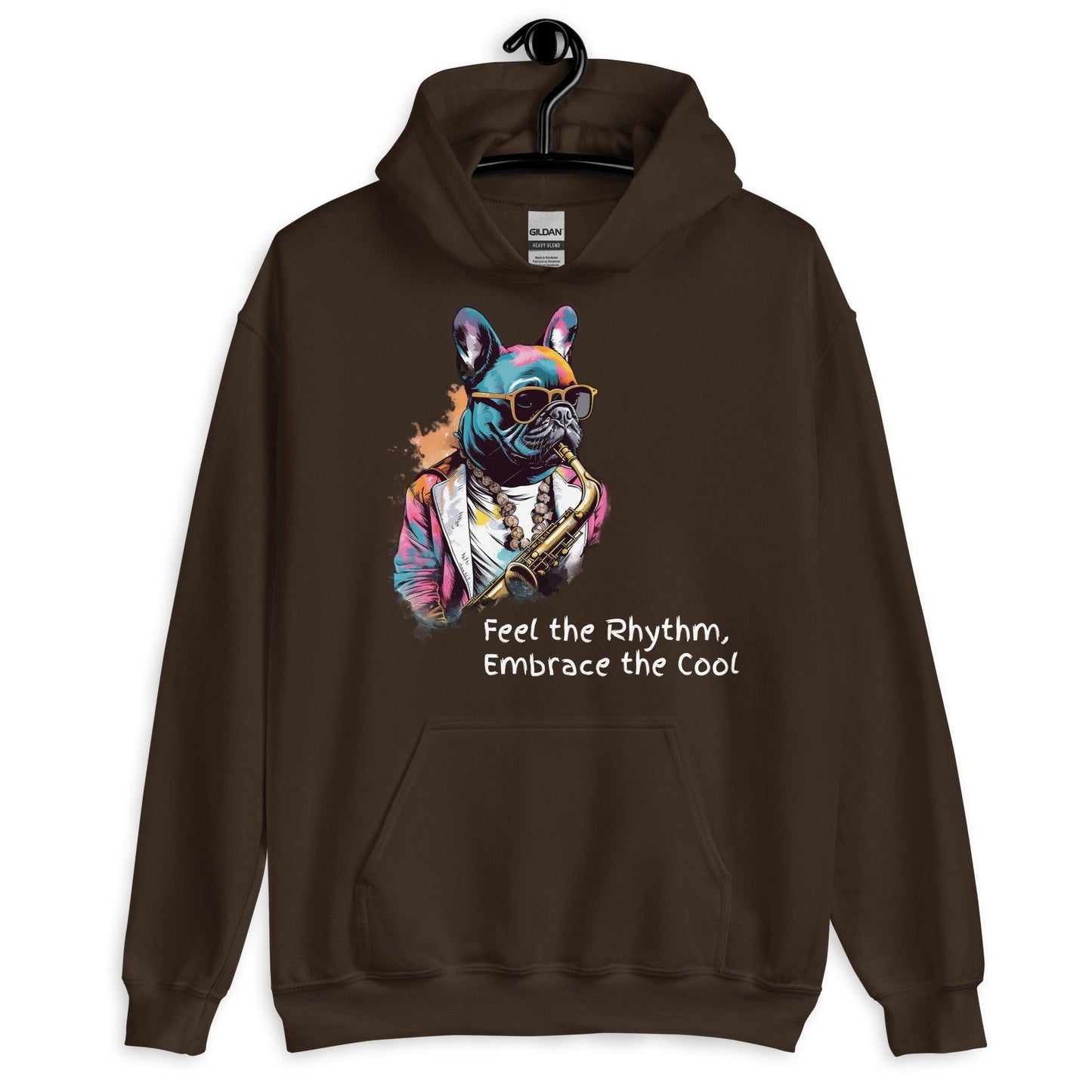 Jazzy Frenchie Saxophonist Unisex Hoodie - Frenchie Emporium