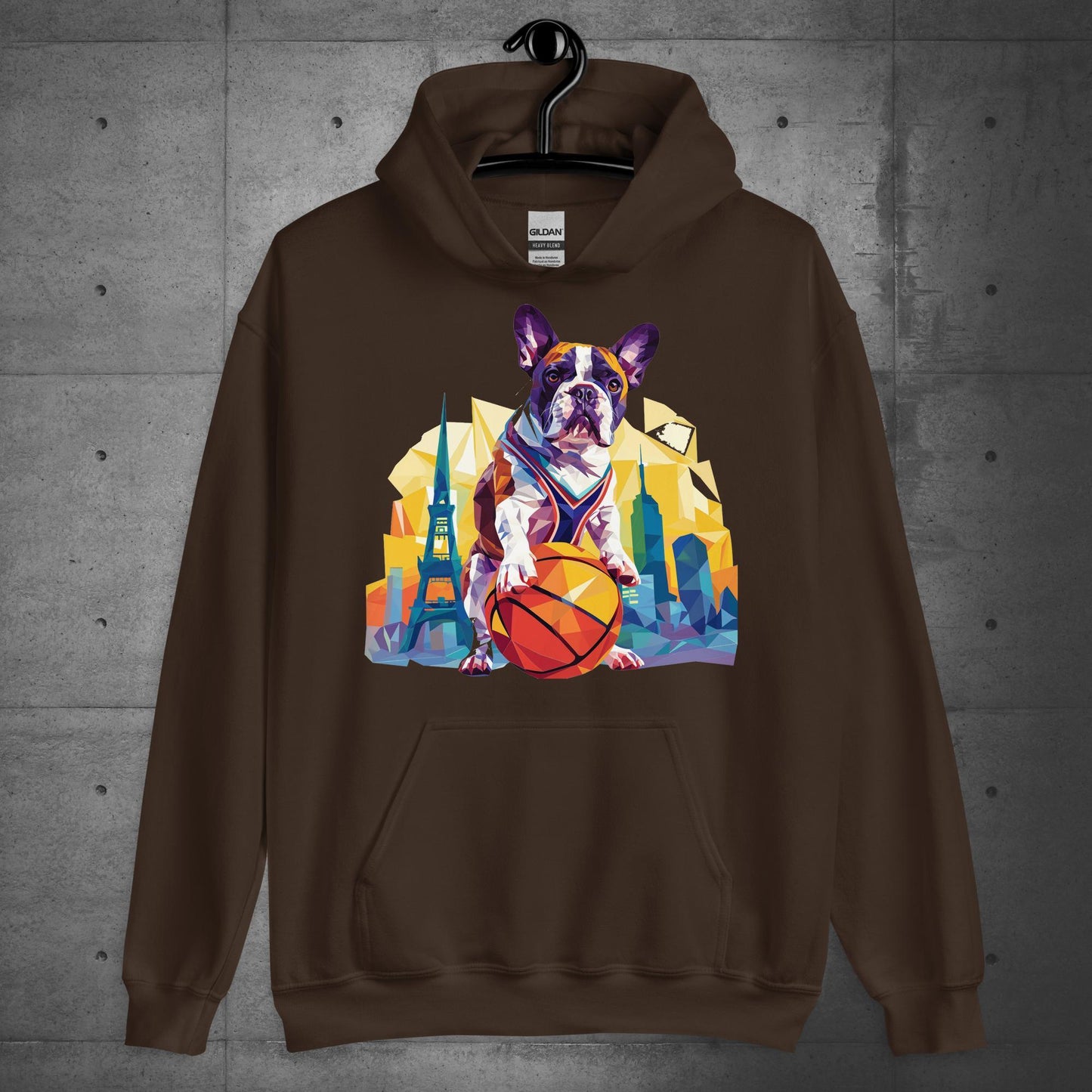 Frenchie Hoops Hound in the City Unisex Hoodie - Frenchie Emporium