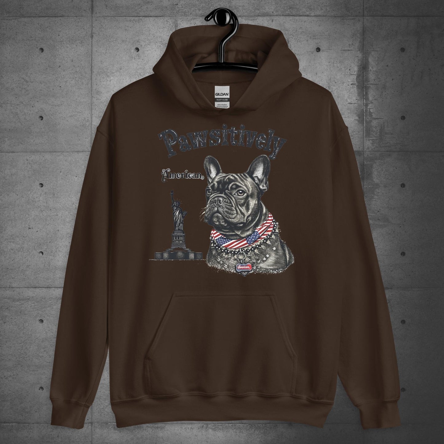 Unisex "Pawsitively American" French Bulldog Hoodie - Frenchie Emporium