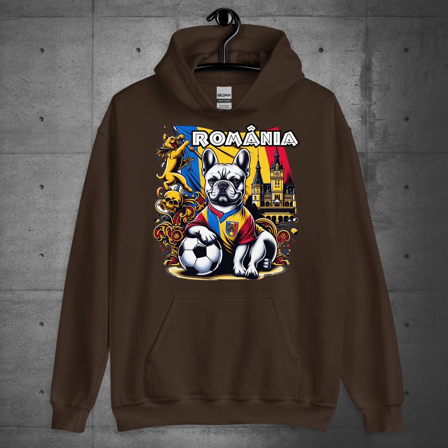 Frenchie Romanian Football Unisex Hoodie - Frenchie Emporium
