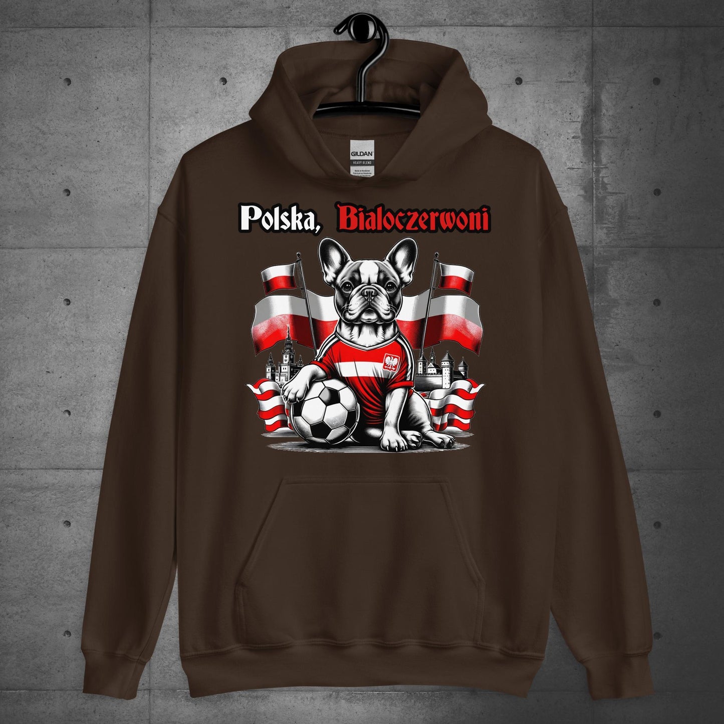 Frenchie Polish Football Unisex Hoodie- Polska Bialoczerwoni - Frenchie Emporium