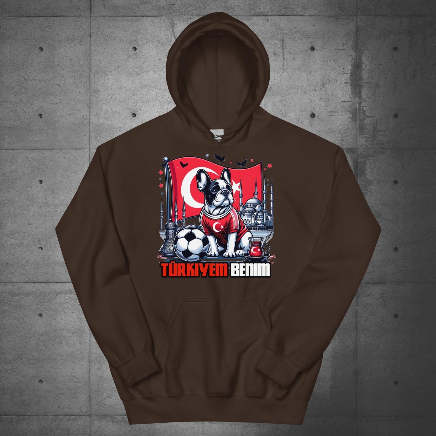 Frenchie Turkey Football Unisex Hoodie - Frenchie Emporium