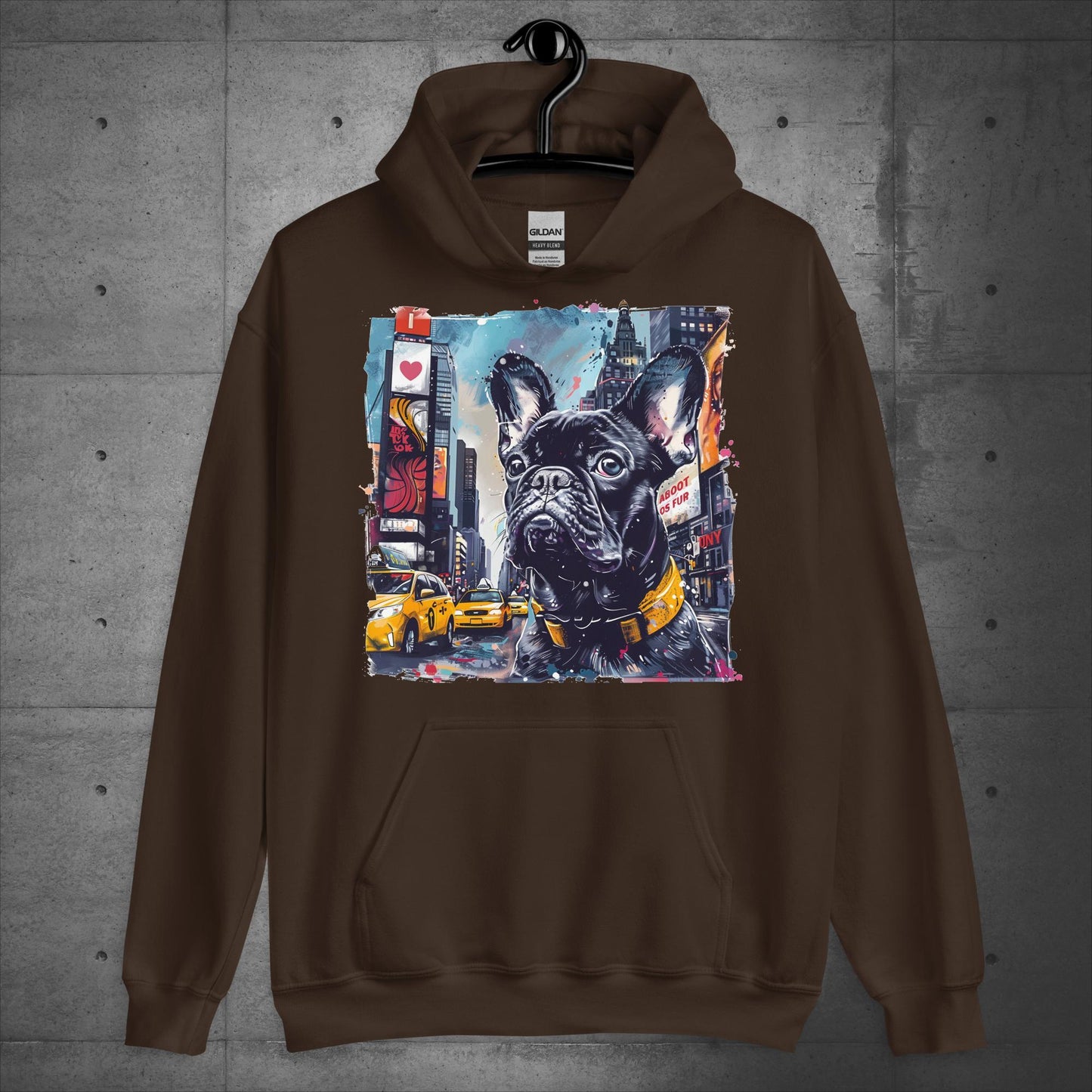 Lively Times Square Frenchie - Unisex Hoodie - Frenchie Emporium