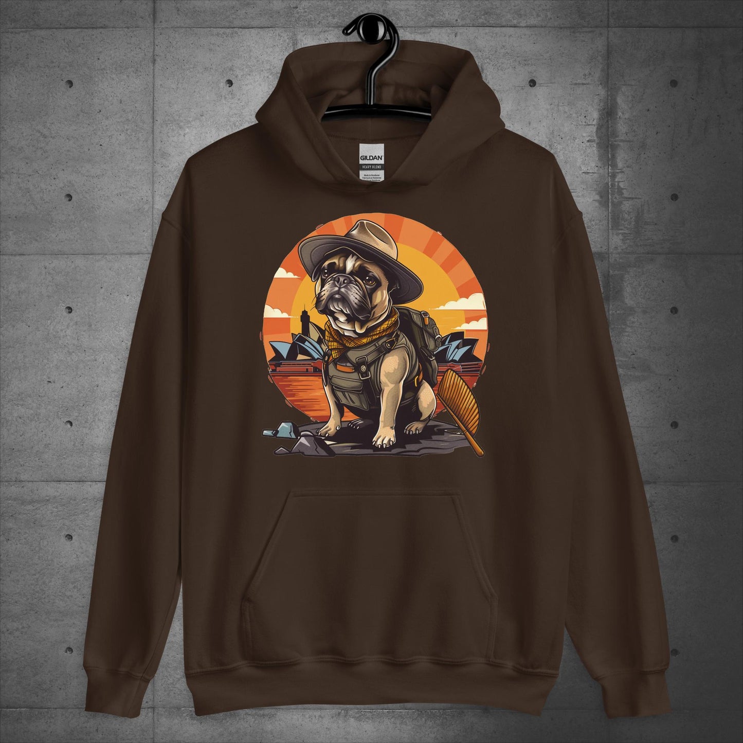Explorer Frenchie Down Under - Unisex Hoodie - Frenchie Emporium