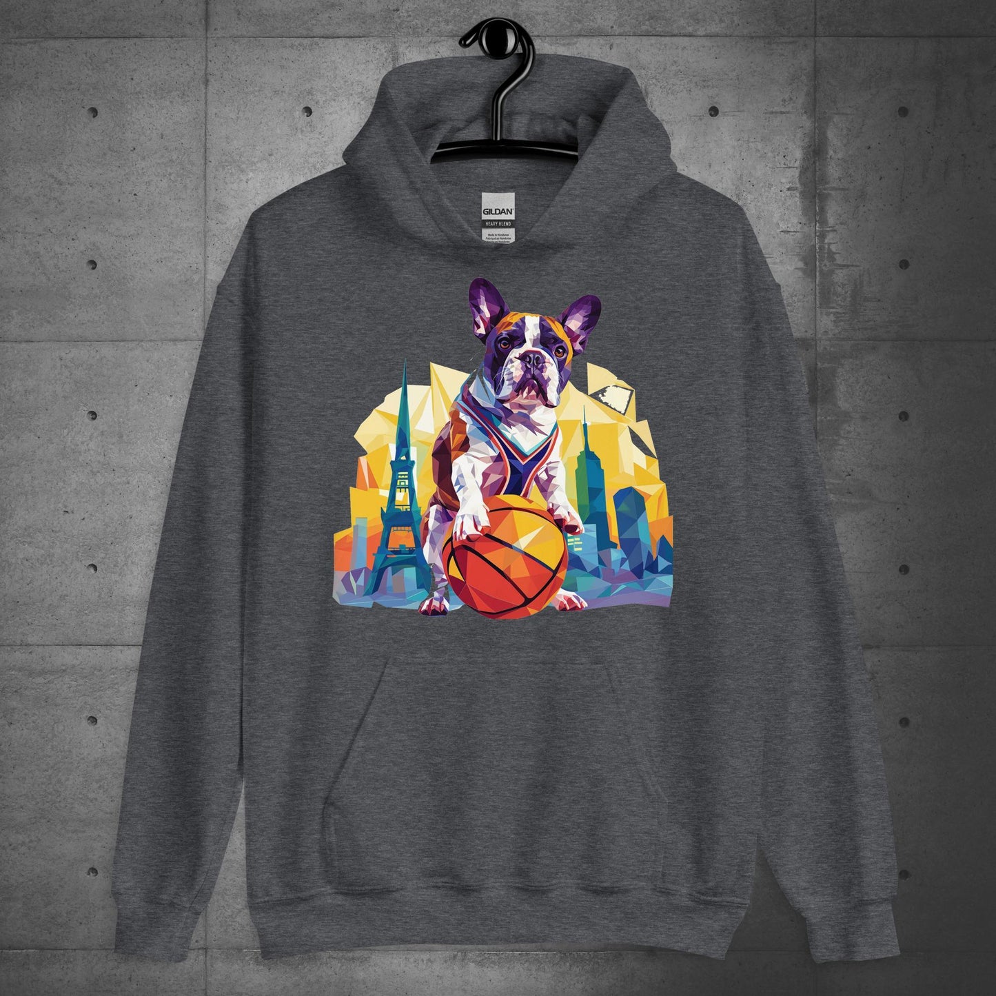 Frenchie Hoops Hound in the City Unisex Hoodie - Frenchie Emporium