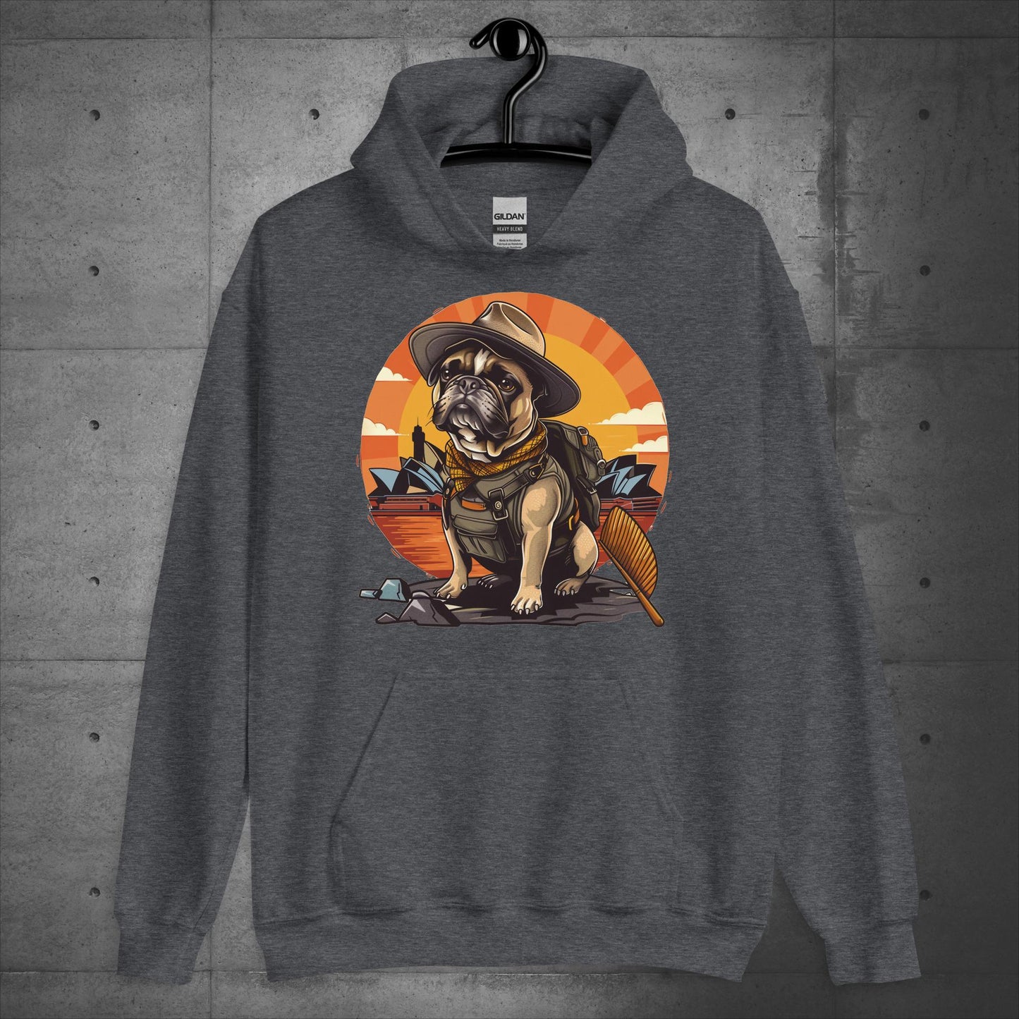 Explorer Frenchie Down Under - Unisex Hoodie - Frenchie Emporium