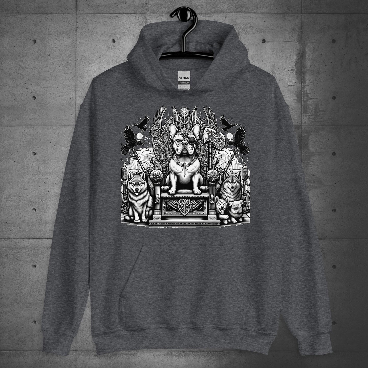 "Throne of Power" Frenchie Unisex Hoodie - Frenchie Emporium