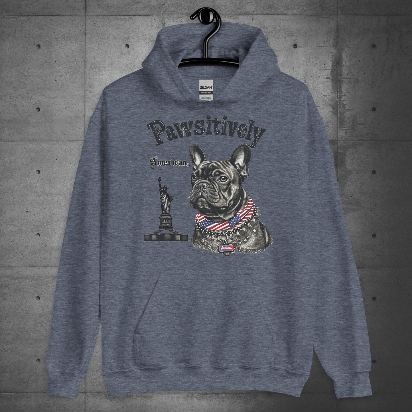 Unisex "Pawsitively American" French Bulldog Hoodie - Frenchie Emporium